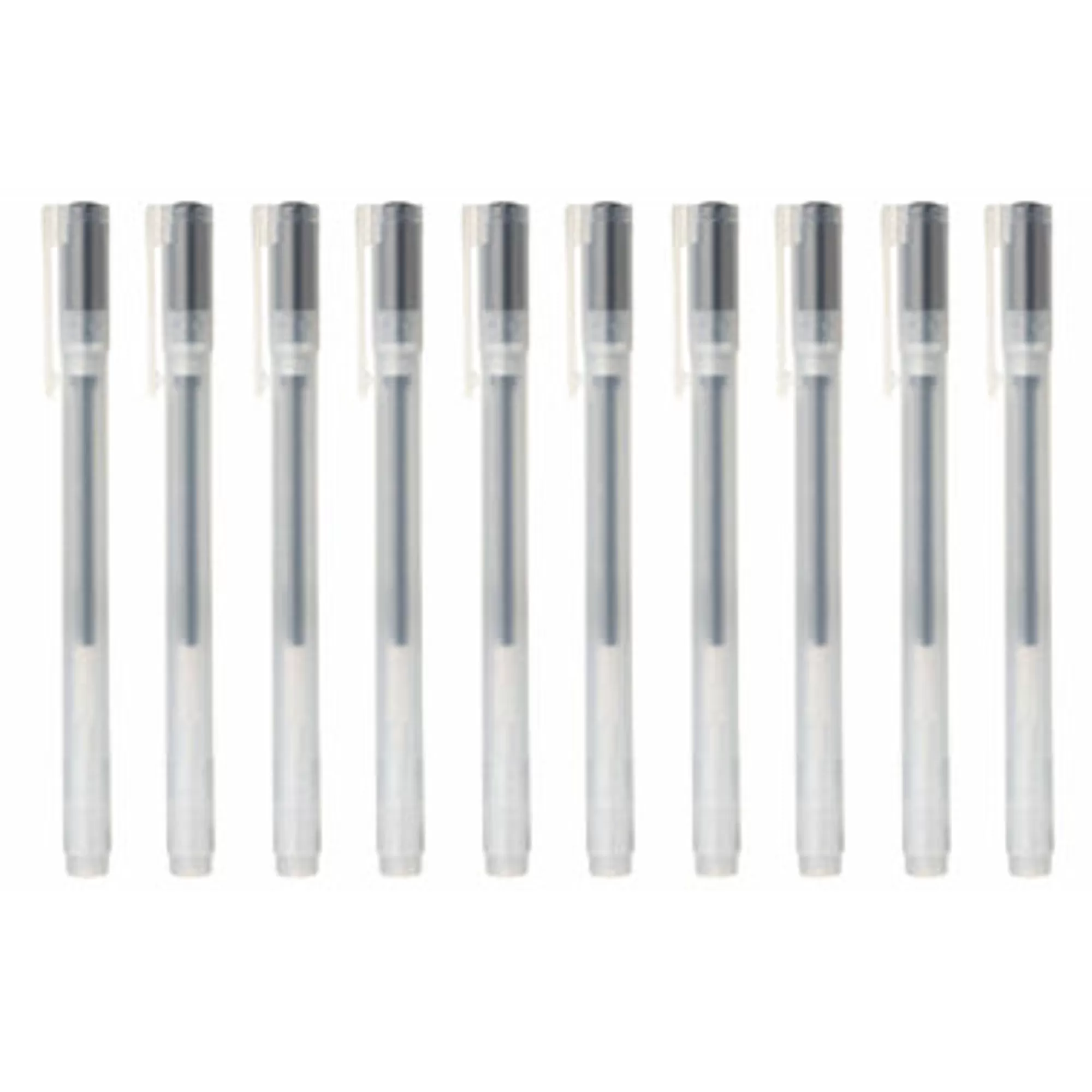 MUJI Gel Ink Cap Type Ballpoint Pen 0.5Mm 10 Pieces Set Black Hot