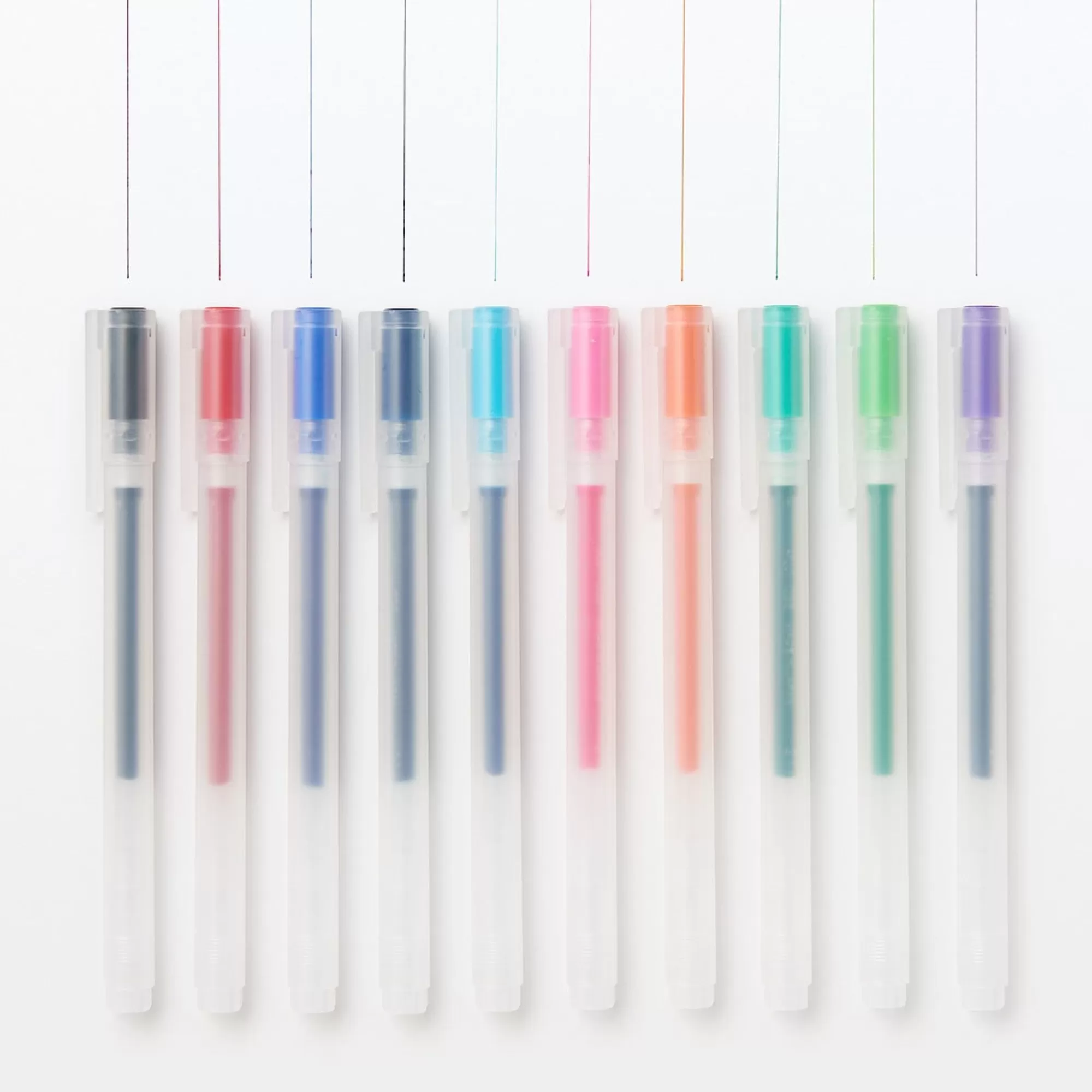MUJI Gel Ink Cap Type Ballpoint Pen 10 Color Set Store