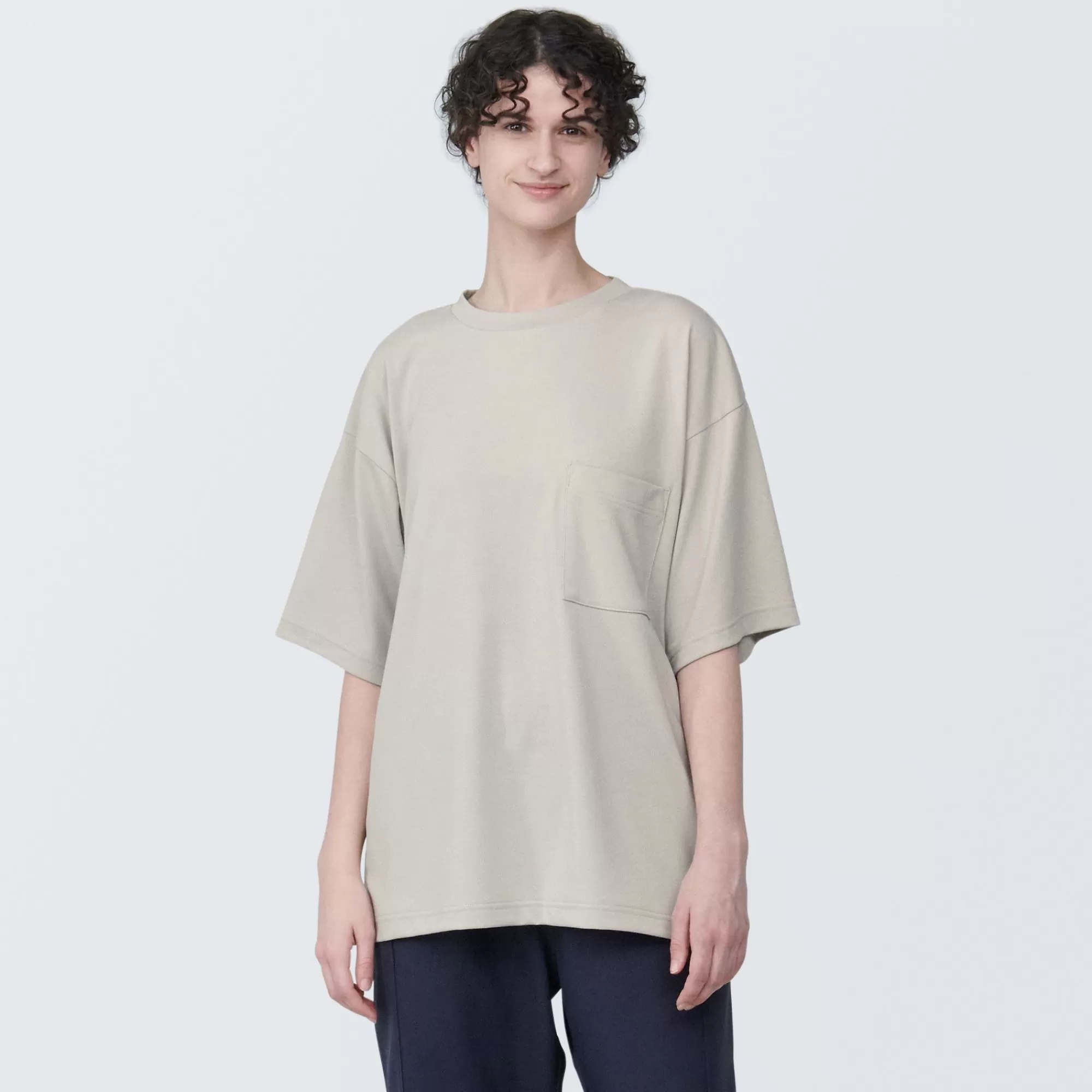 MUJI Labo Unisex Easy-Clean Quick Drying Crew Neck Short Sleeve T-Shirt Flash Sale