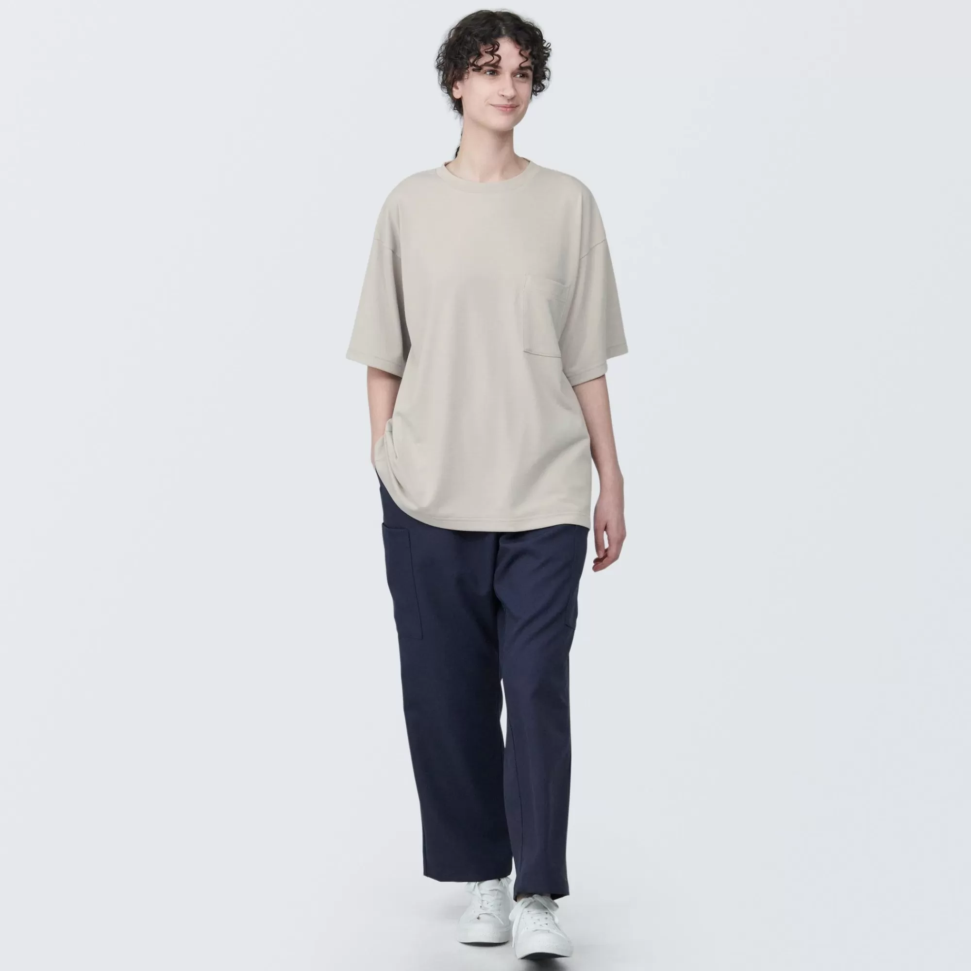 MUJI Labo Unisex Easy-Clean Quick Drying Crew Neck Short Sleeve T-Shirt Flash Sale