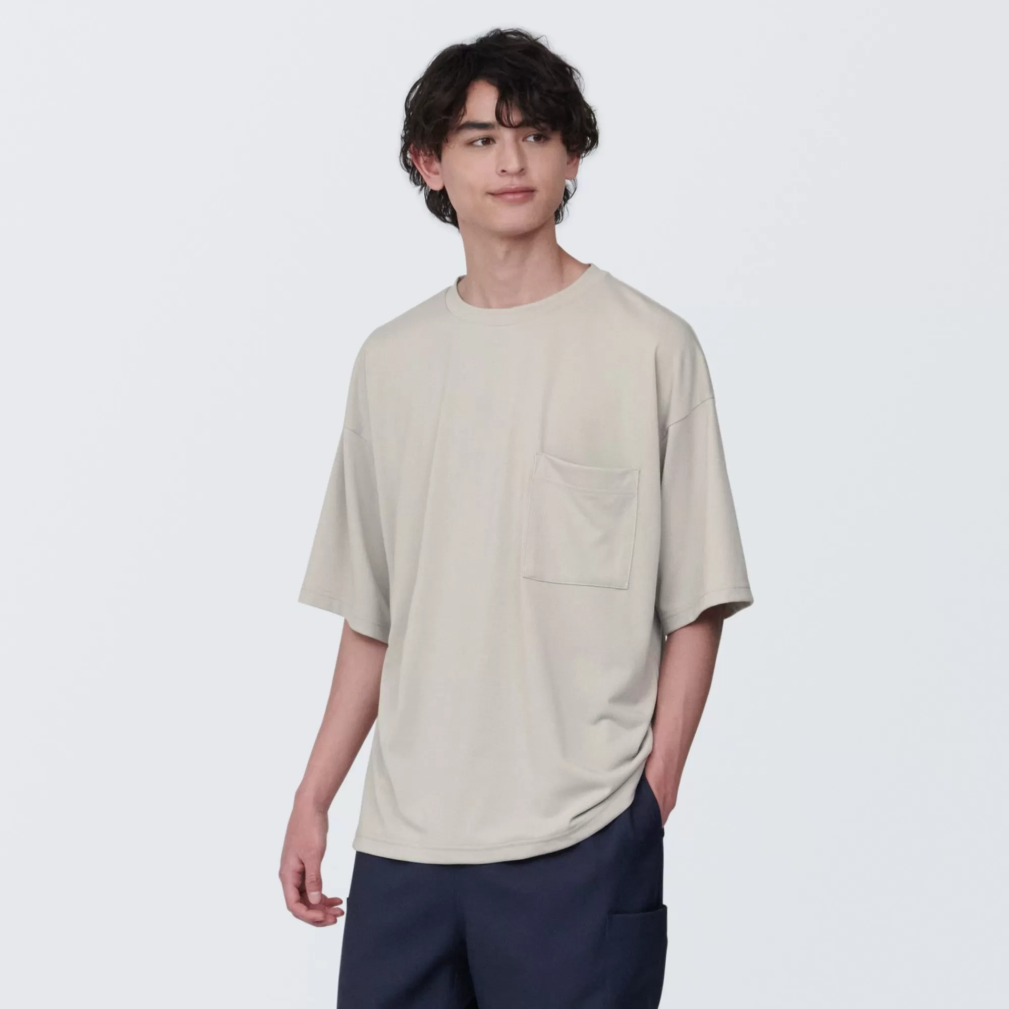 MUJI Labo Unisex Easy-Clean Quick Drying Crew Neck Short Sleeve T-Shirt Flash Sale