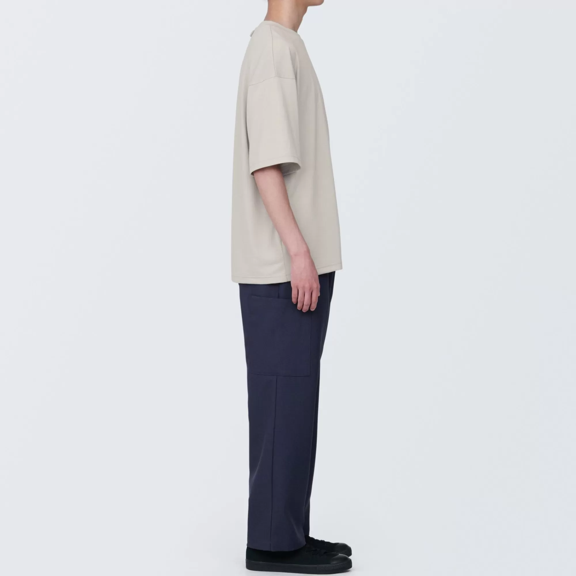 MUJI Labo Unisex Easy-Clean Quick Drying Crew Neck Short Sleeve T-Shirt Flash Sale