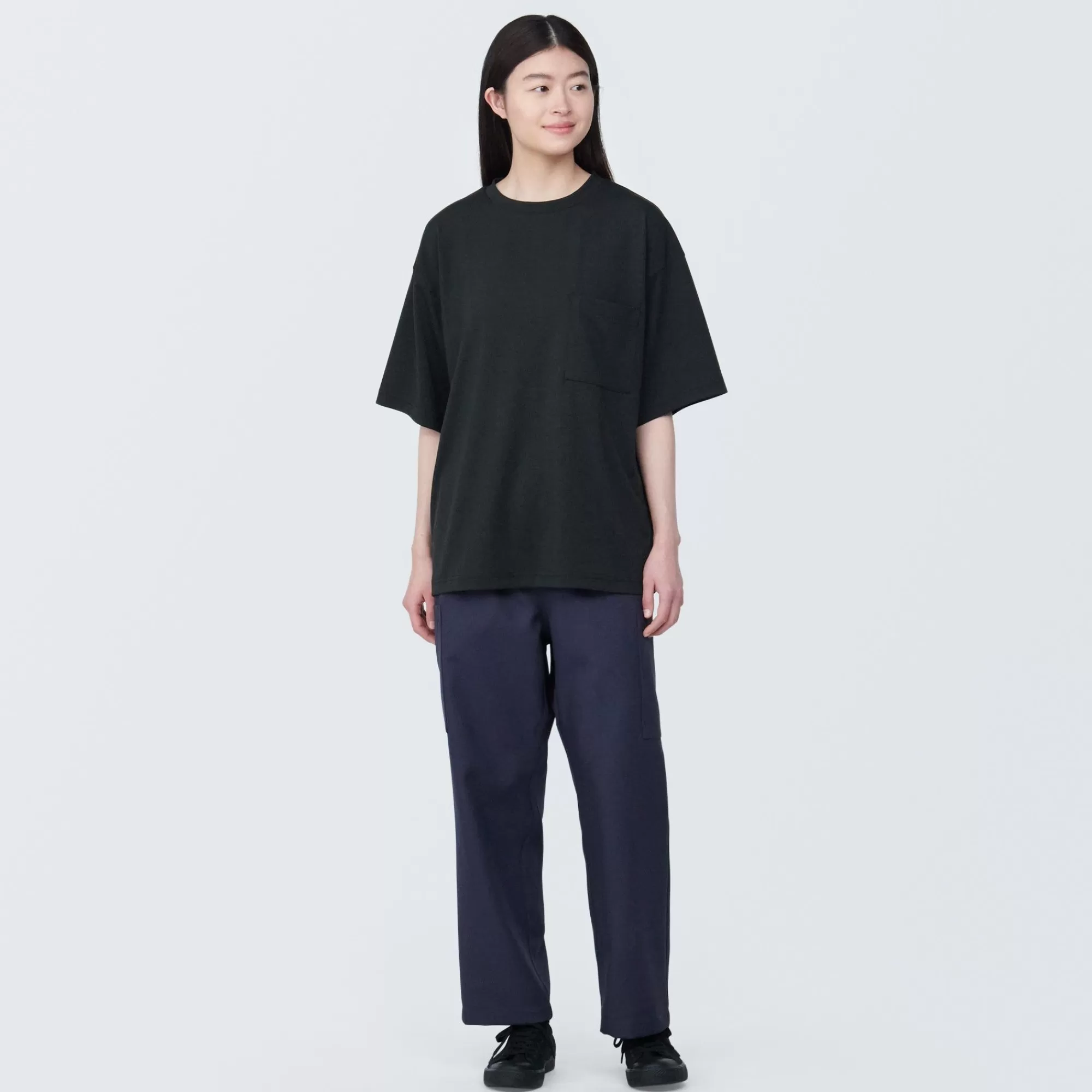 MUJI Labo Unisex Easy-Clean Quick Drying Crew Neck Short Sleeve T-Shirt Flash Sale