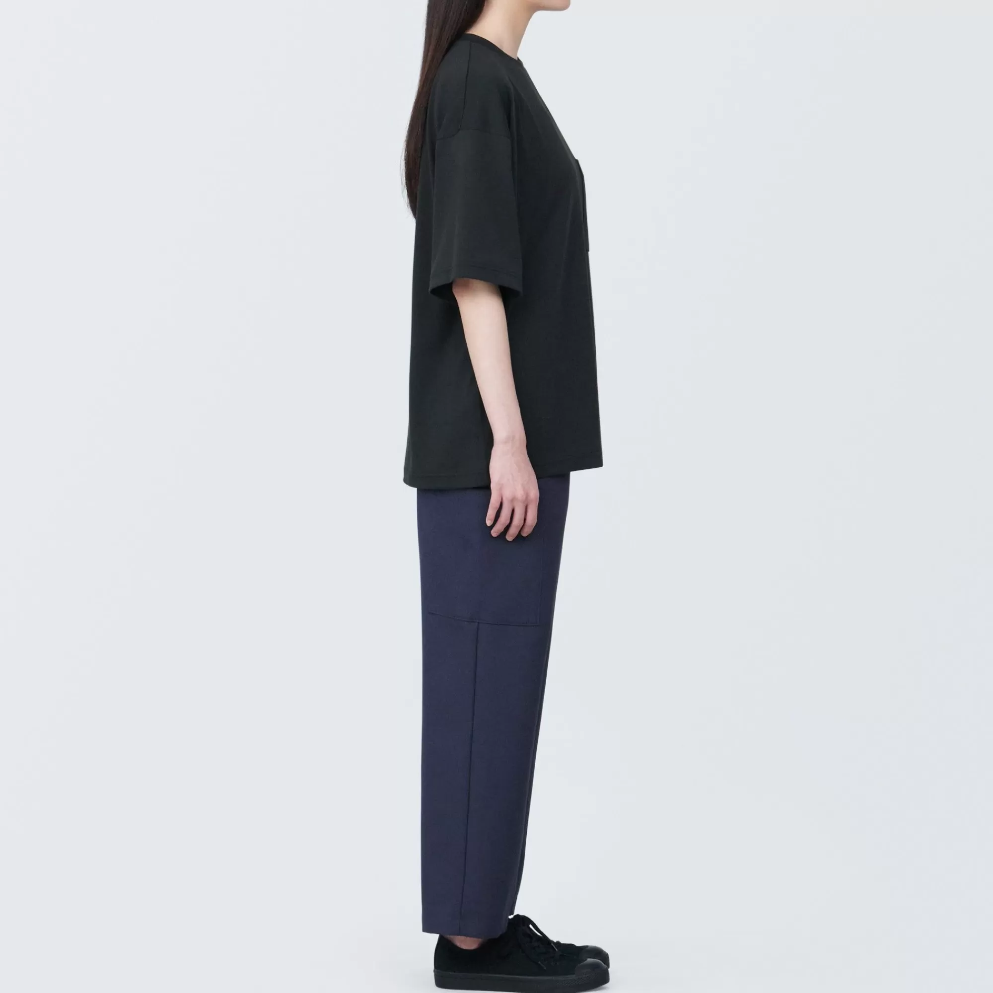 MUJI Labo Unisex Easy-Clean Quick Drying Crew Neck Short Sleeve T-Shirt Flash Sale