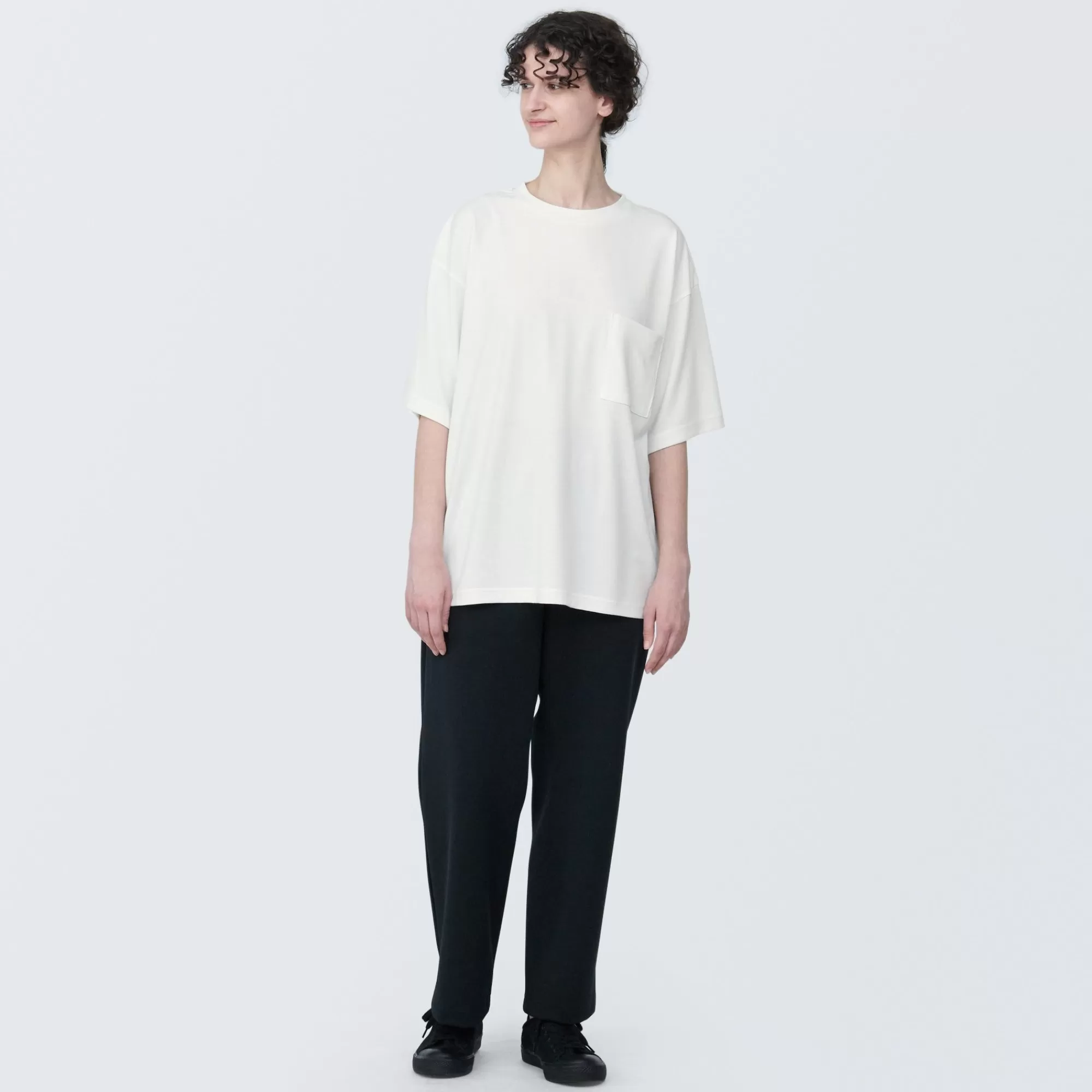 MUJI Labo Unisex Easy-Clean Quick Drying Crew Neck Short Sleeve T-Shirt Flash Sale