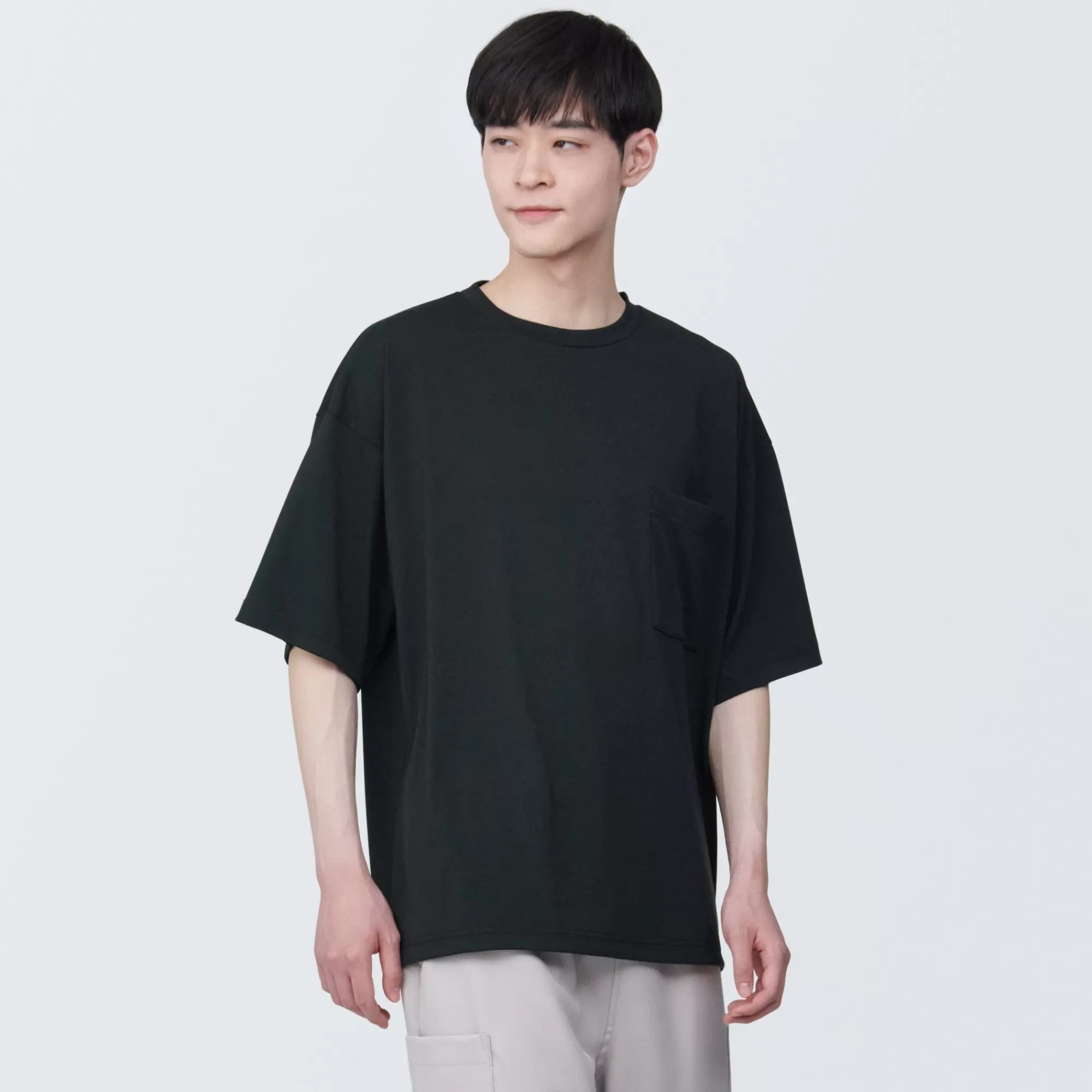 MUJI Labo Unisex Easy-Clean Quick Drying Crew Neck Short Sleeve T-Shirt Flash Sale