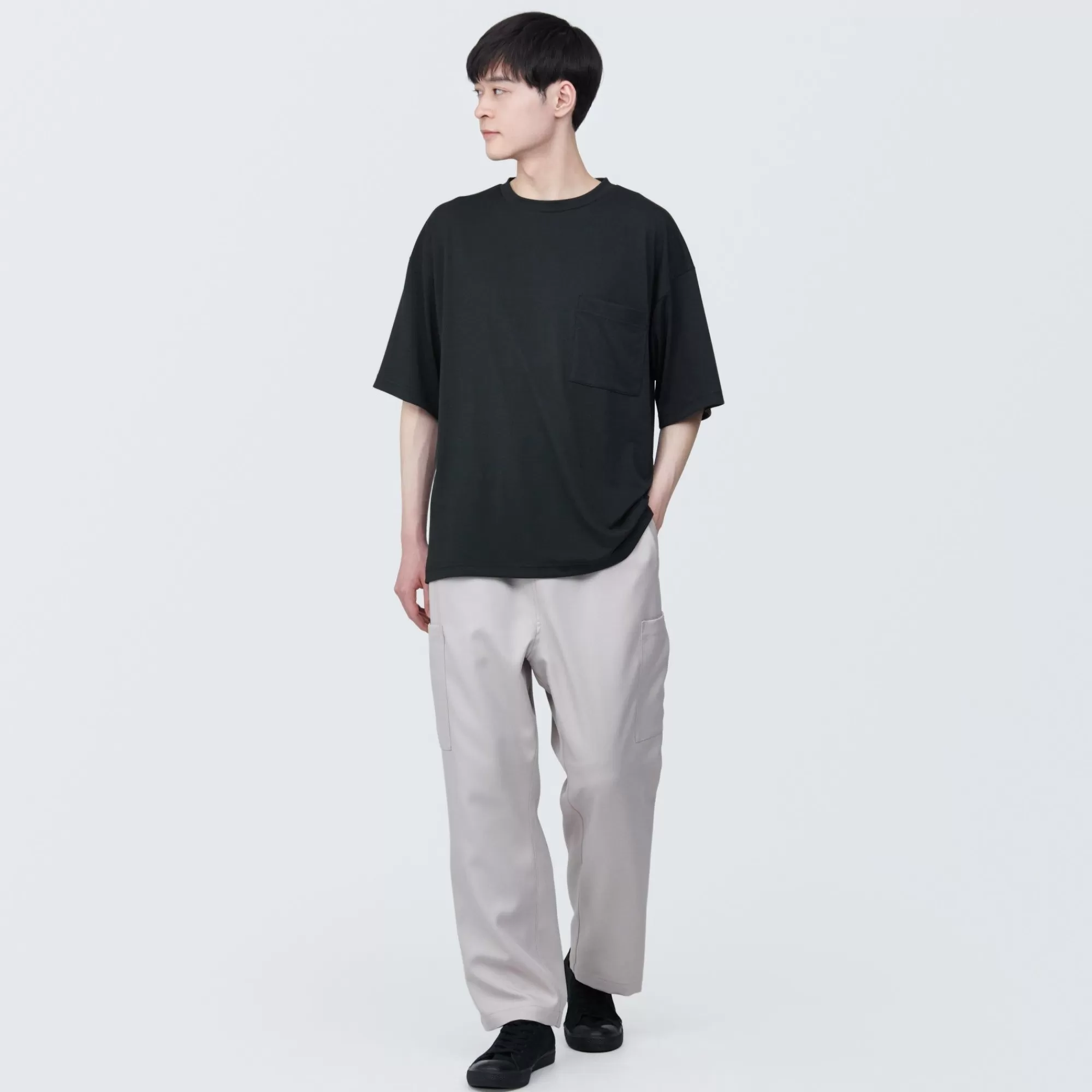 MUJI Labo Unisex Easy-Clean Quick Drying Crew Neck Short Sleeve T-Shirt Flash Sale