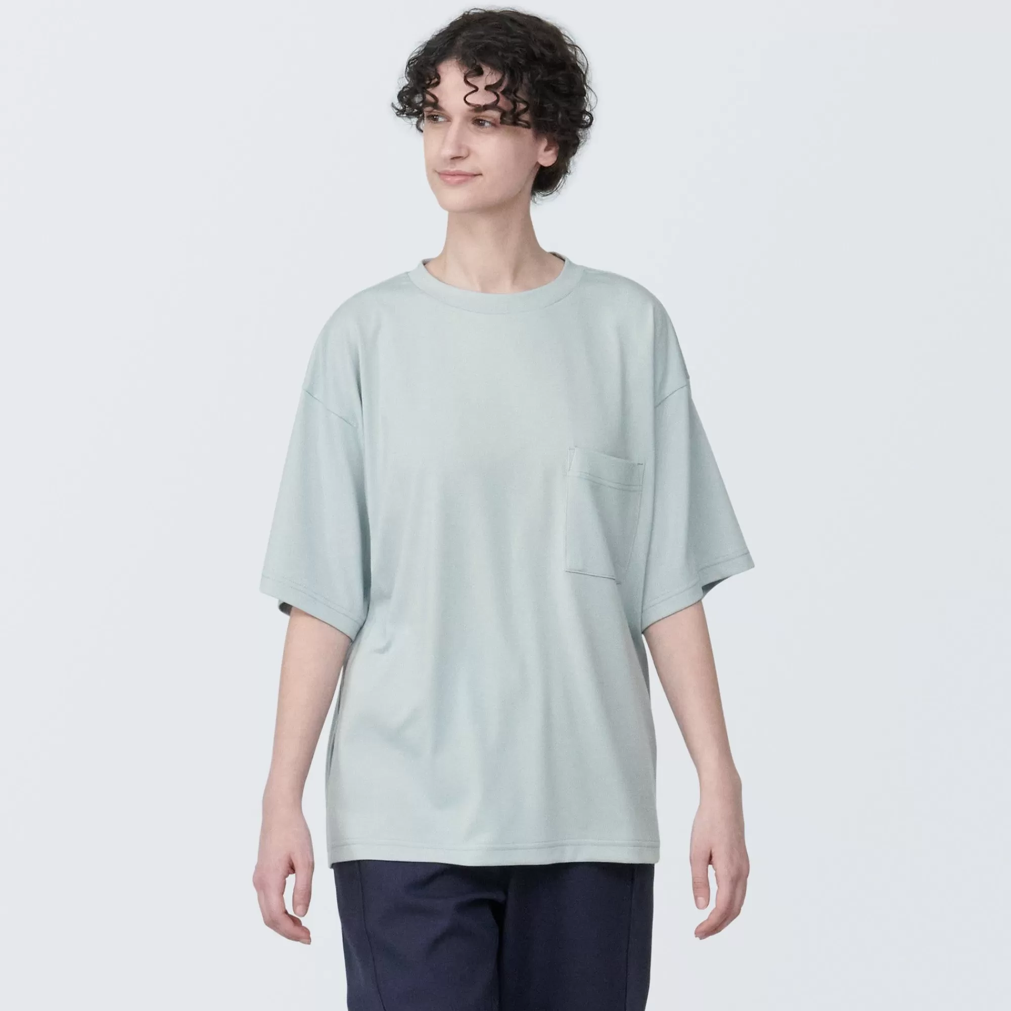 MUJI Labo Unisex Easy-Clean Quick Drying Crew Neck Short Sleeve T-Shirt Flash Sale
