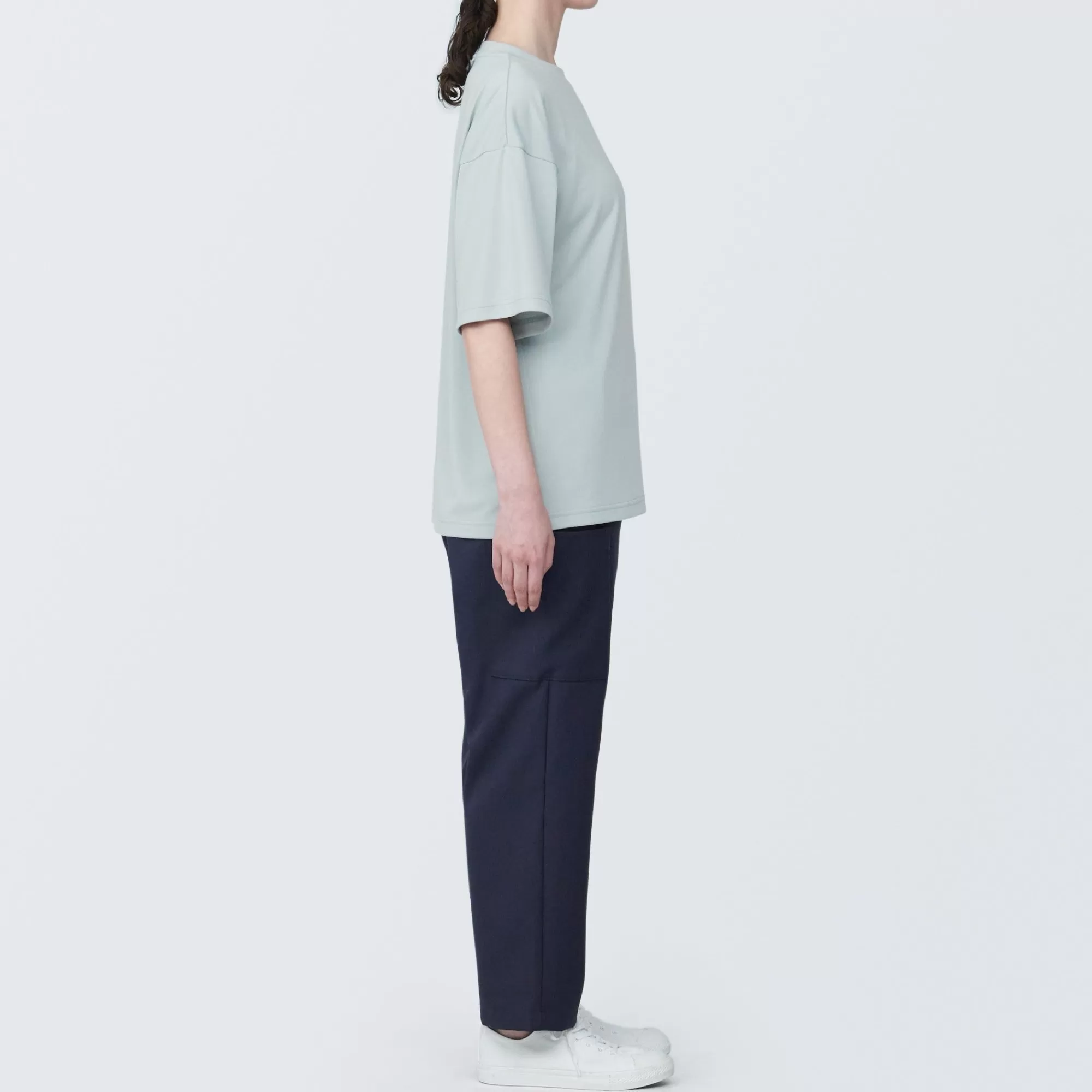 MUJI Labo Unisex Easy-Clean Quick Drying Crew Neck Short Sleeve T-Shirt Flash Sale