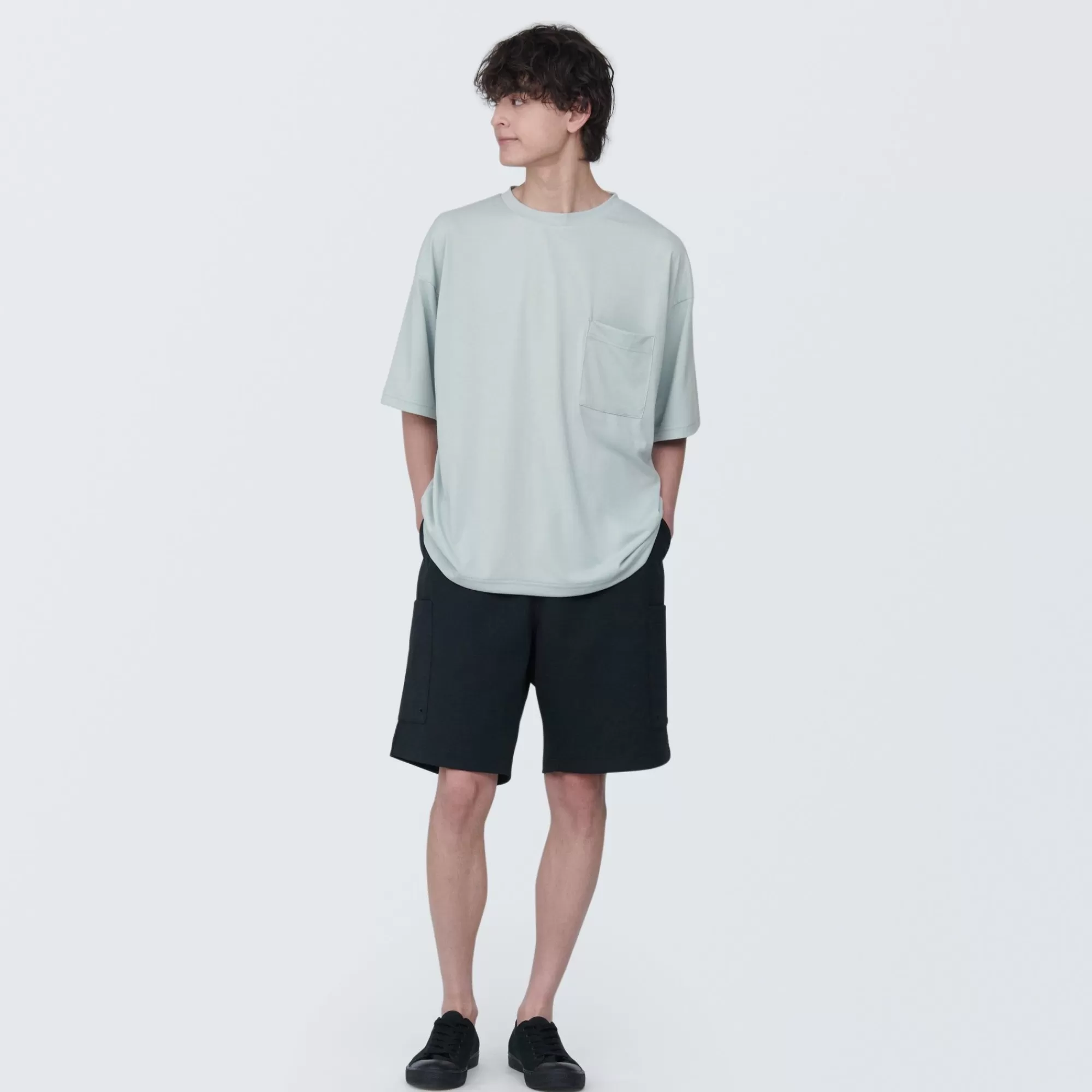 MUJI Labo Unisex Easy-Clean Quick Drying Crew Neck Short Sleeve T-Shirt Flash Sale