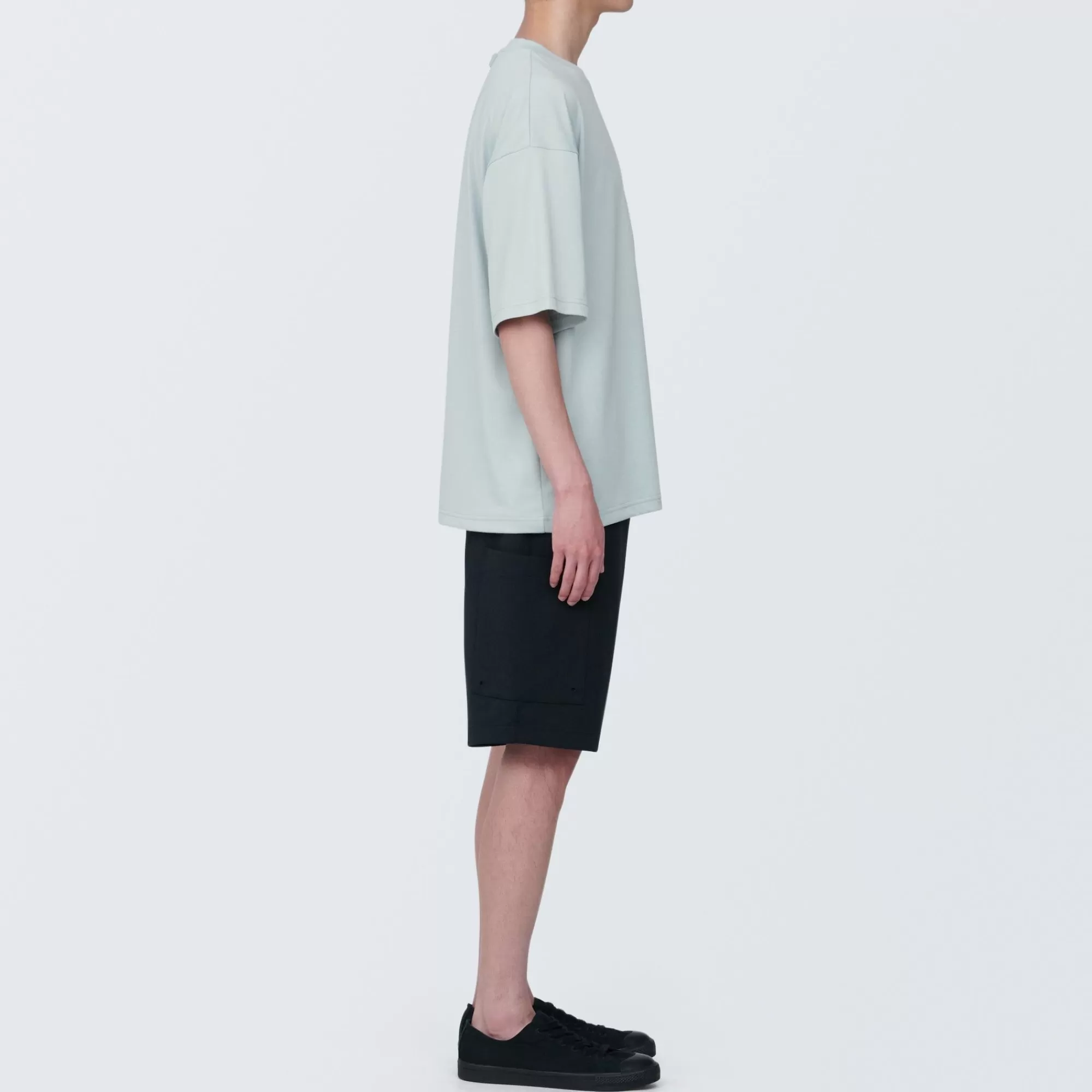 MUJI Labo Unisex Easy-Clean Quick Drying Crew Neck Short Sleeve T-Shirt Flash Sale