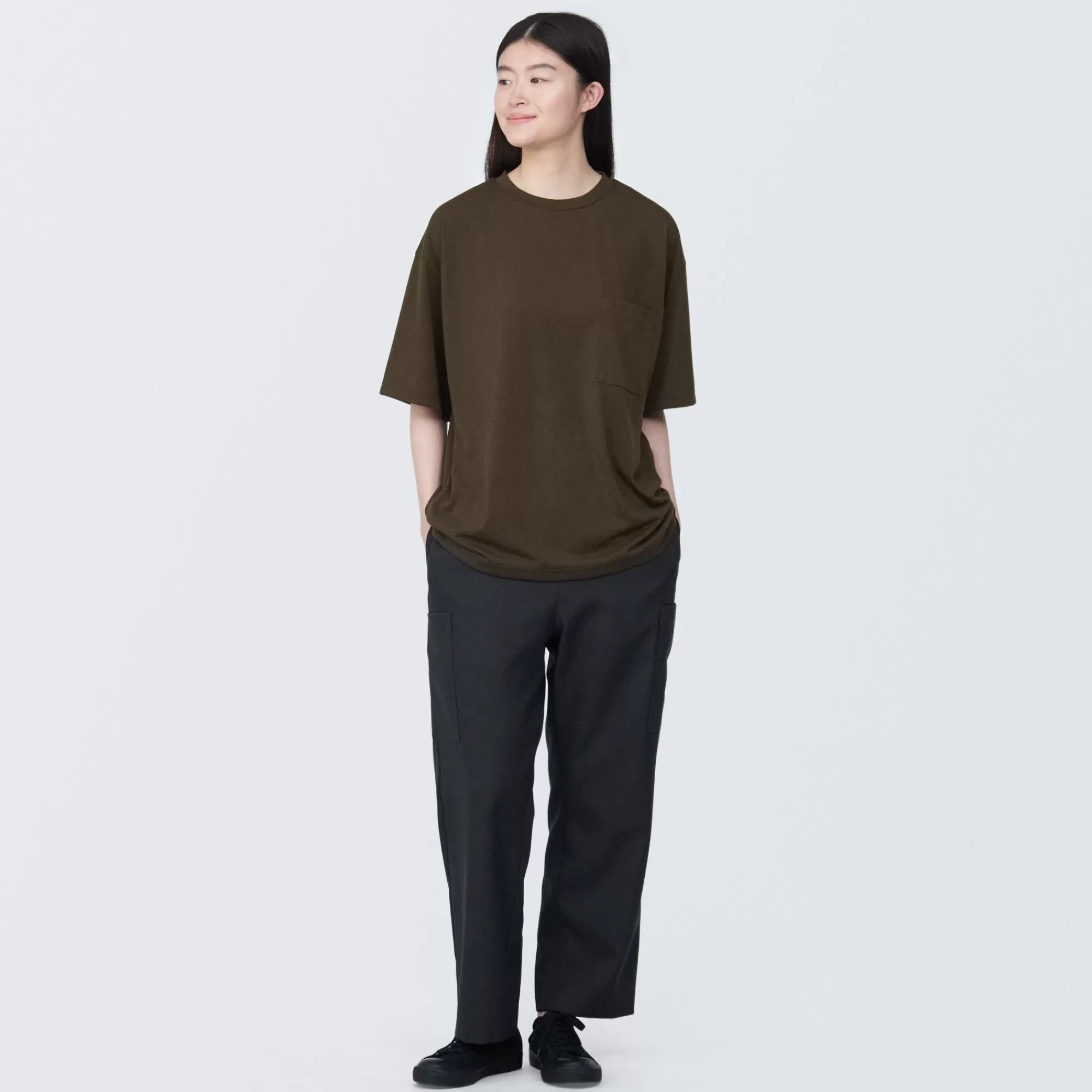 MUJI Labo Unisex Easy-Clean Quick Drying Crew Neck Short Sleeve T-Shirt Flash Sale