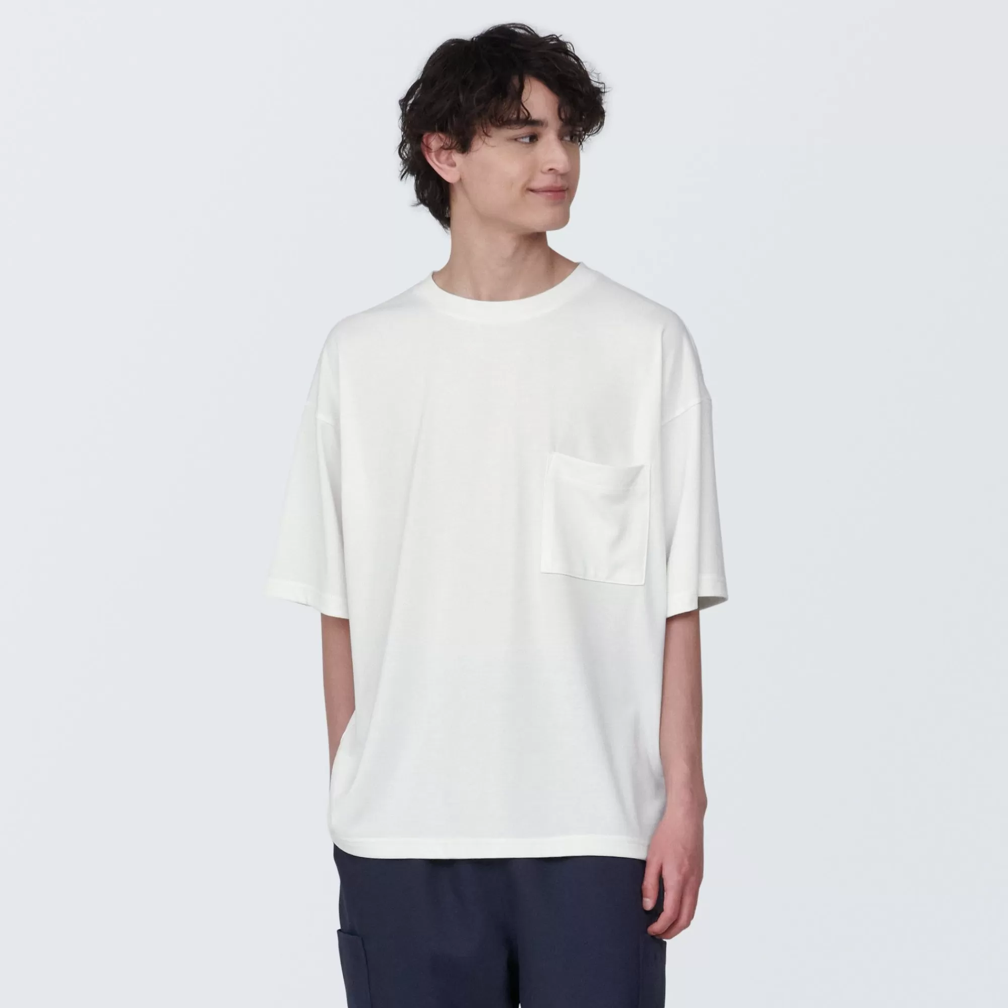 MUJI Labo Unisex Easy-Clean Quick Drying Crew Neck Short Sleeve T-Shirt Flash Sale