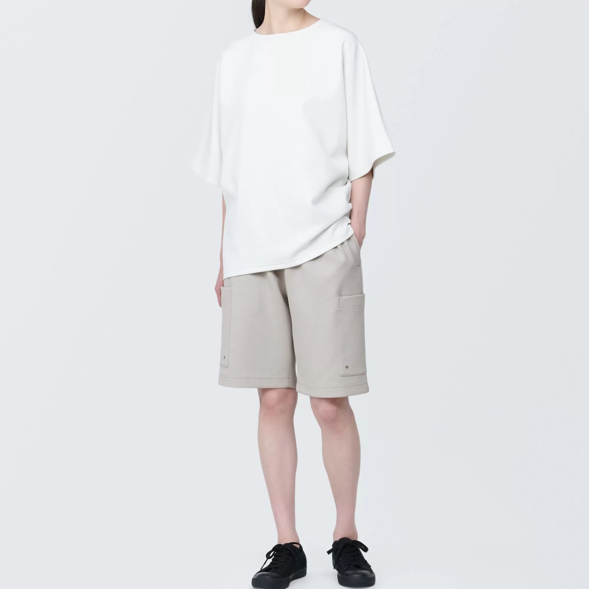 MUJI Labo Unisex Water Repellent Double Knitted Short Cargo Pants Hot