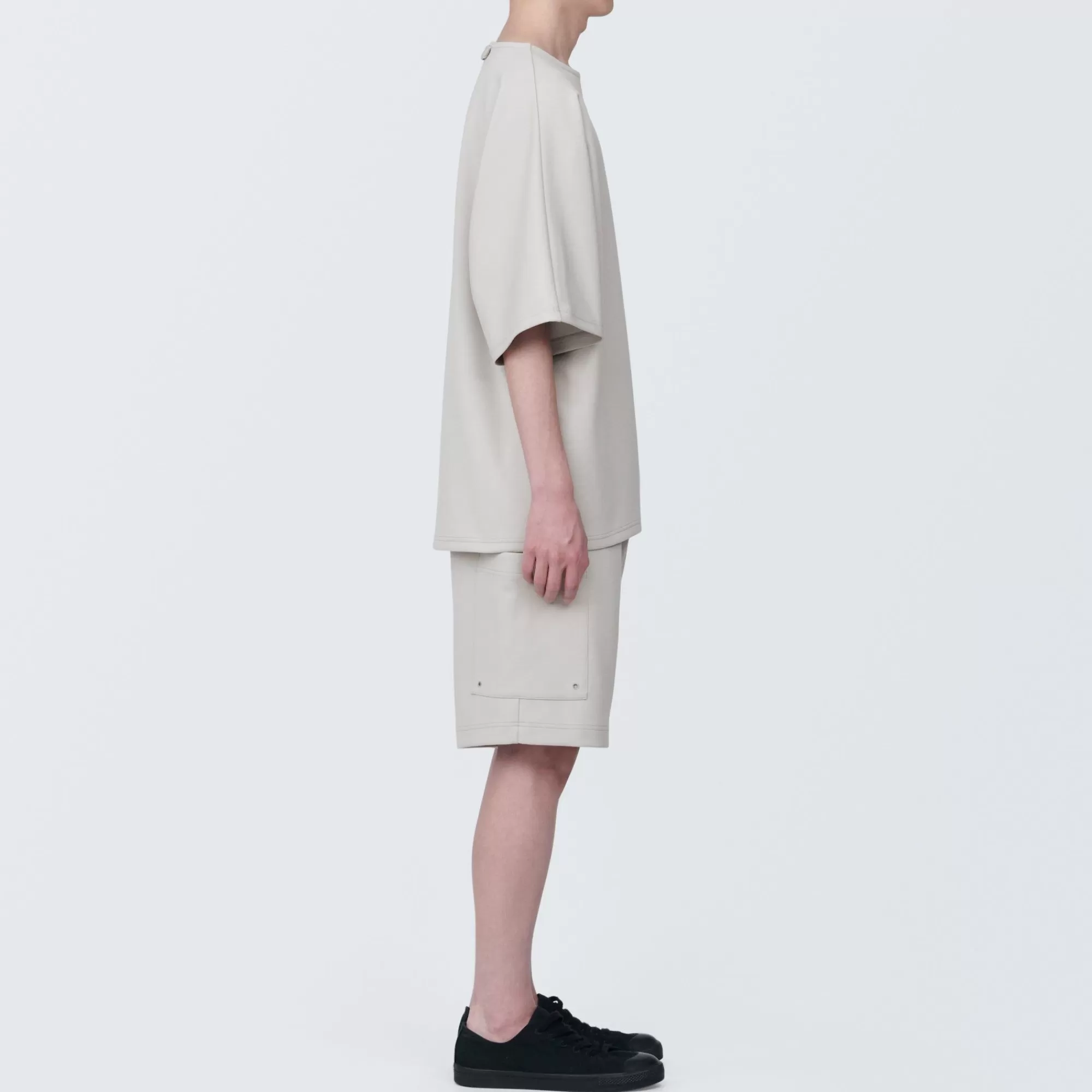 MUJI Labo Unisex Water Repellent Double Knitted Short Cargo Pants Hot