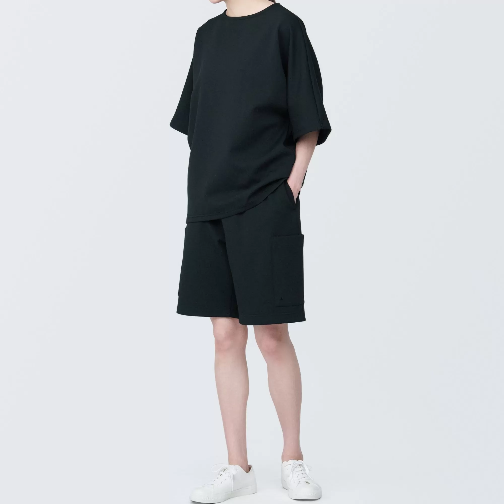 MUJI Labo Unisex Water Repellent Double Knitted Short Cargo Pants Hot