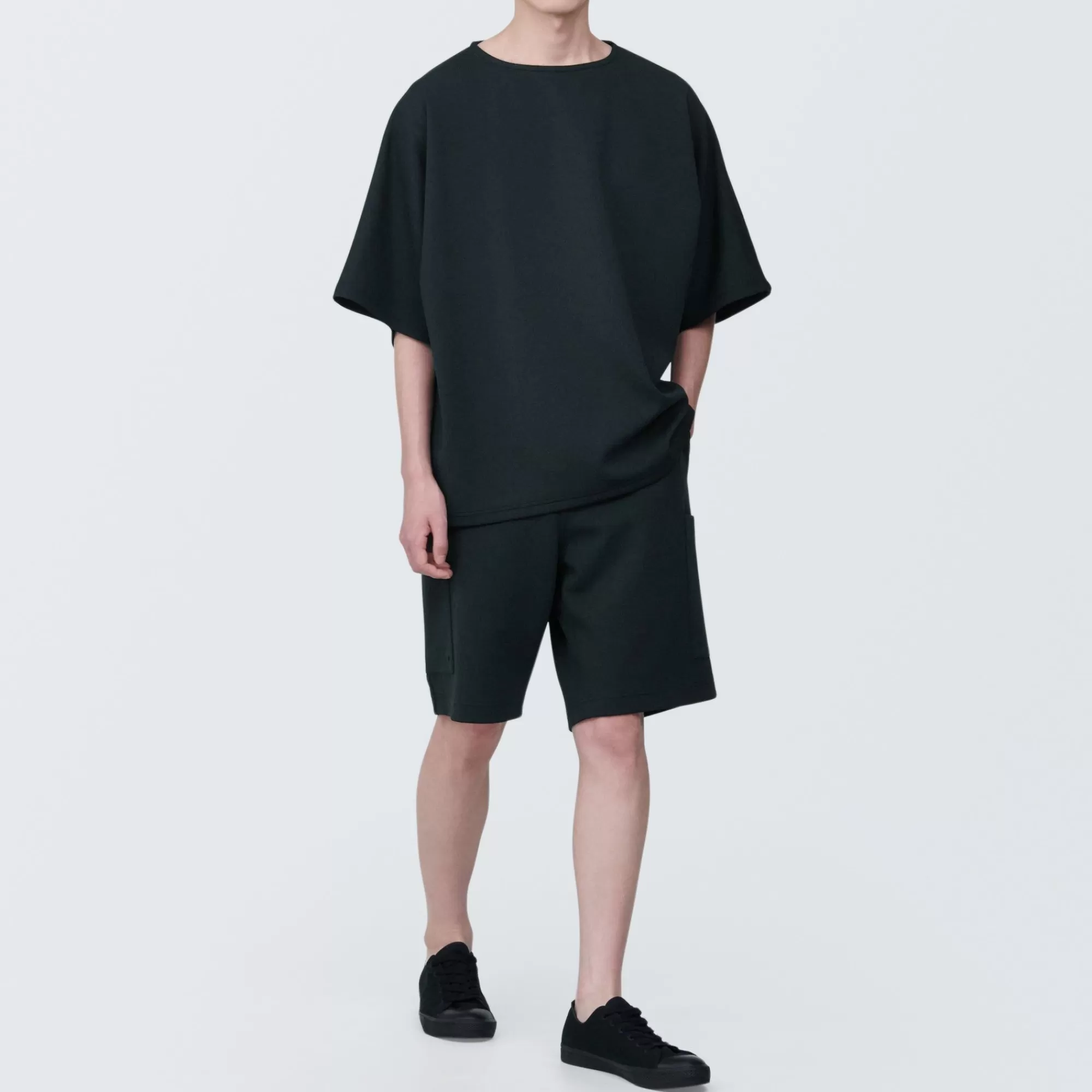 MUJI Labo Unisex Water Repellent Double Knitted Short Cargo Pants Hot