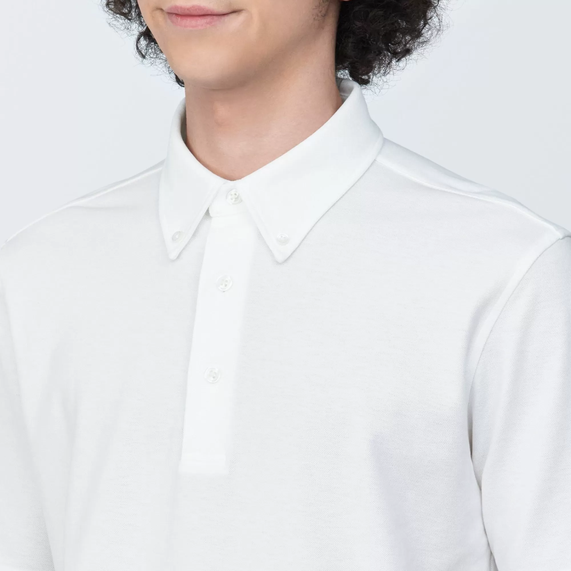 MUJI Men'S Cool Touch Pique Button Down Short Sleeve Polo Shirt Discount