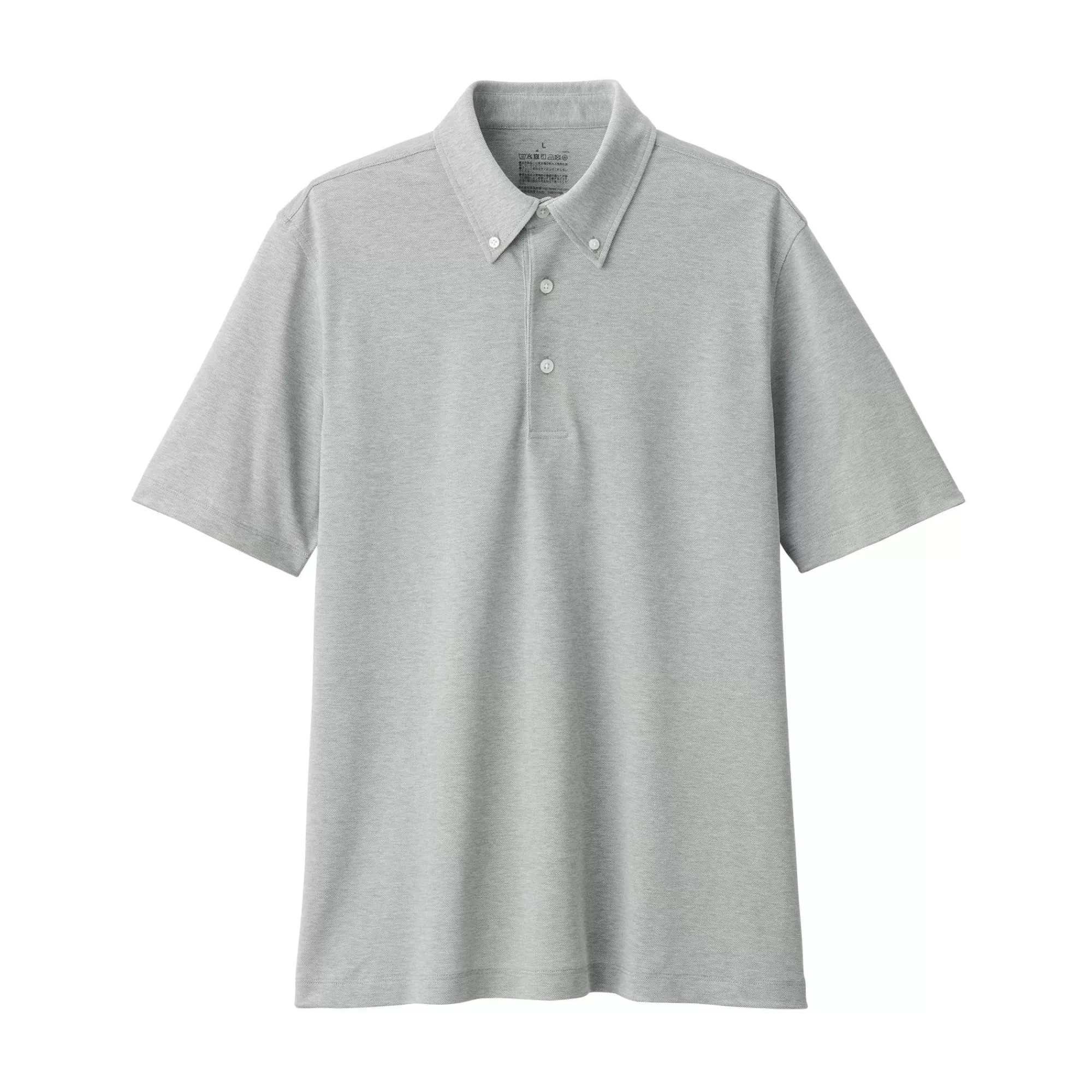 MUJI Men'S Cool Touch Pique Button Down Short Sleeve Polo Shirt Discount