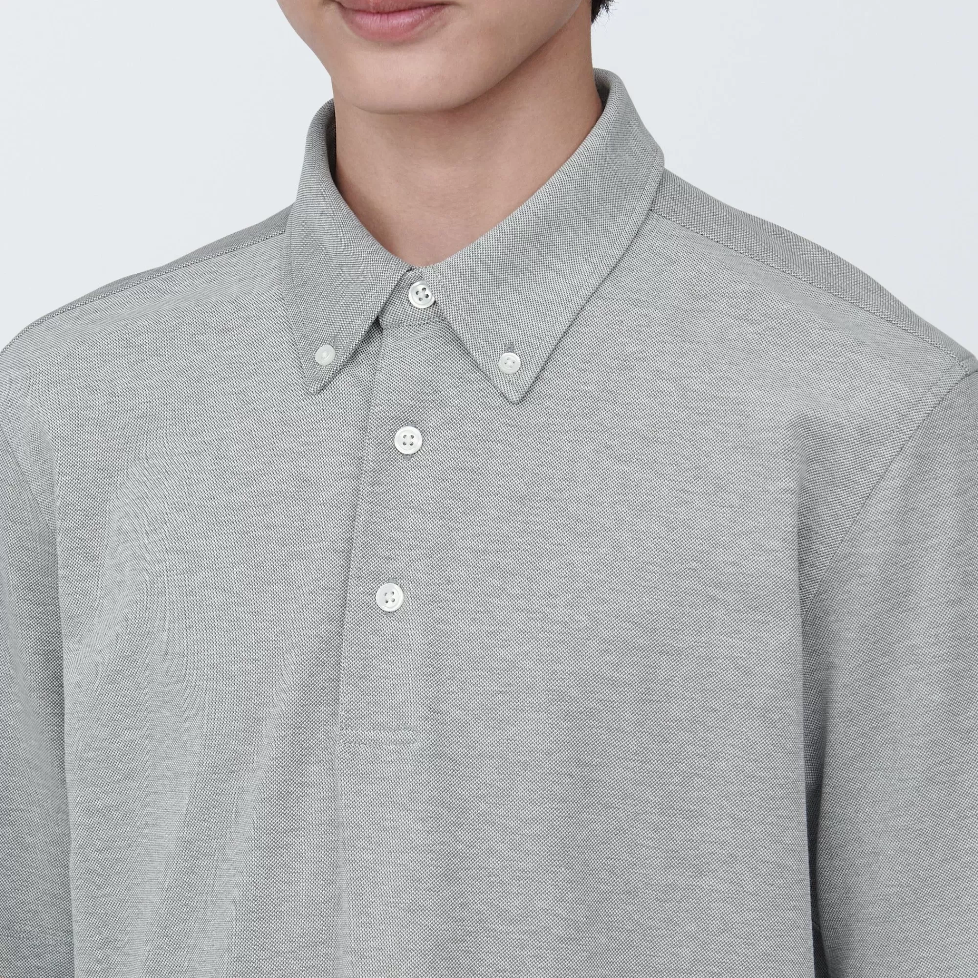 MUJI Men'S Cool Touch Pique Button Down Short Sleeve Polo Shirt Discount