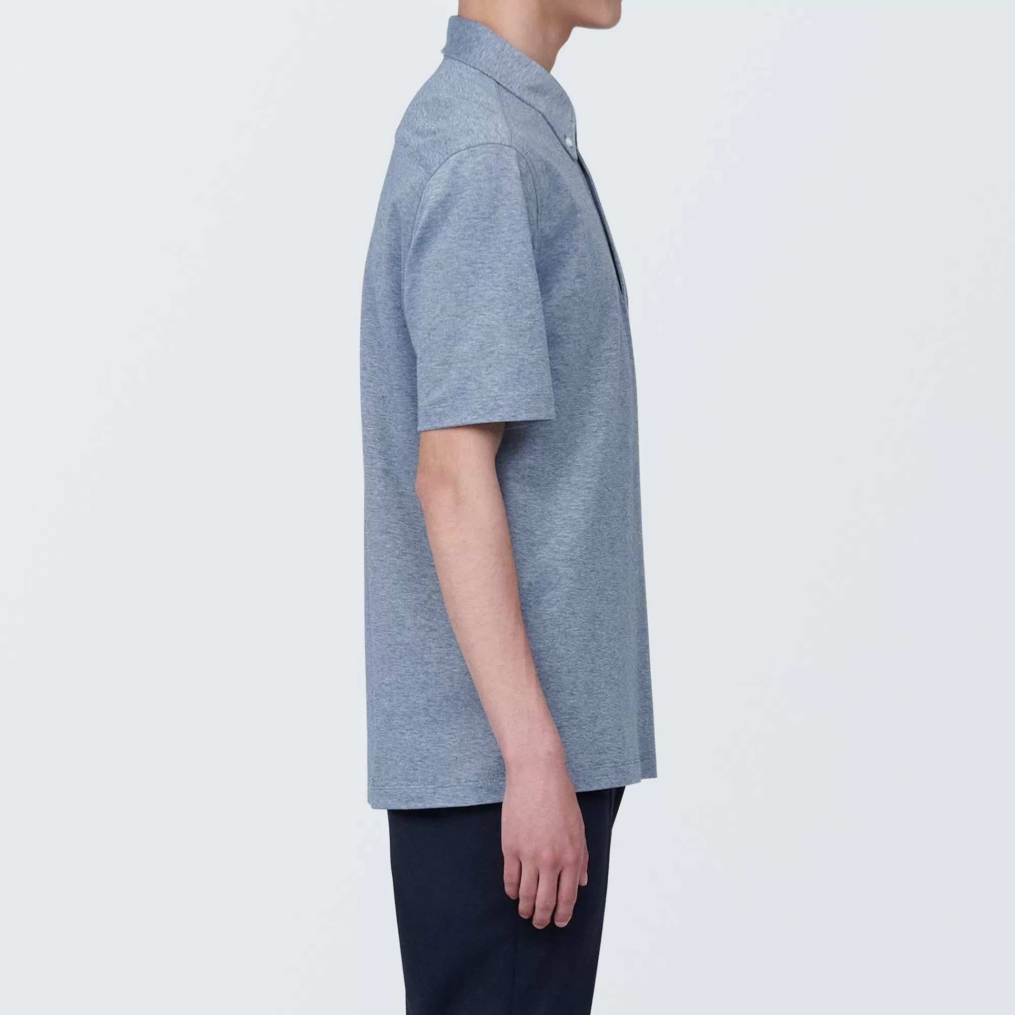 MUJI Men'S Cool Touch Pique Button Down Short Sleeve Polo Shirt Discount
