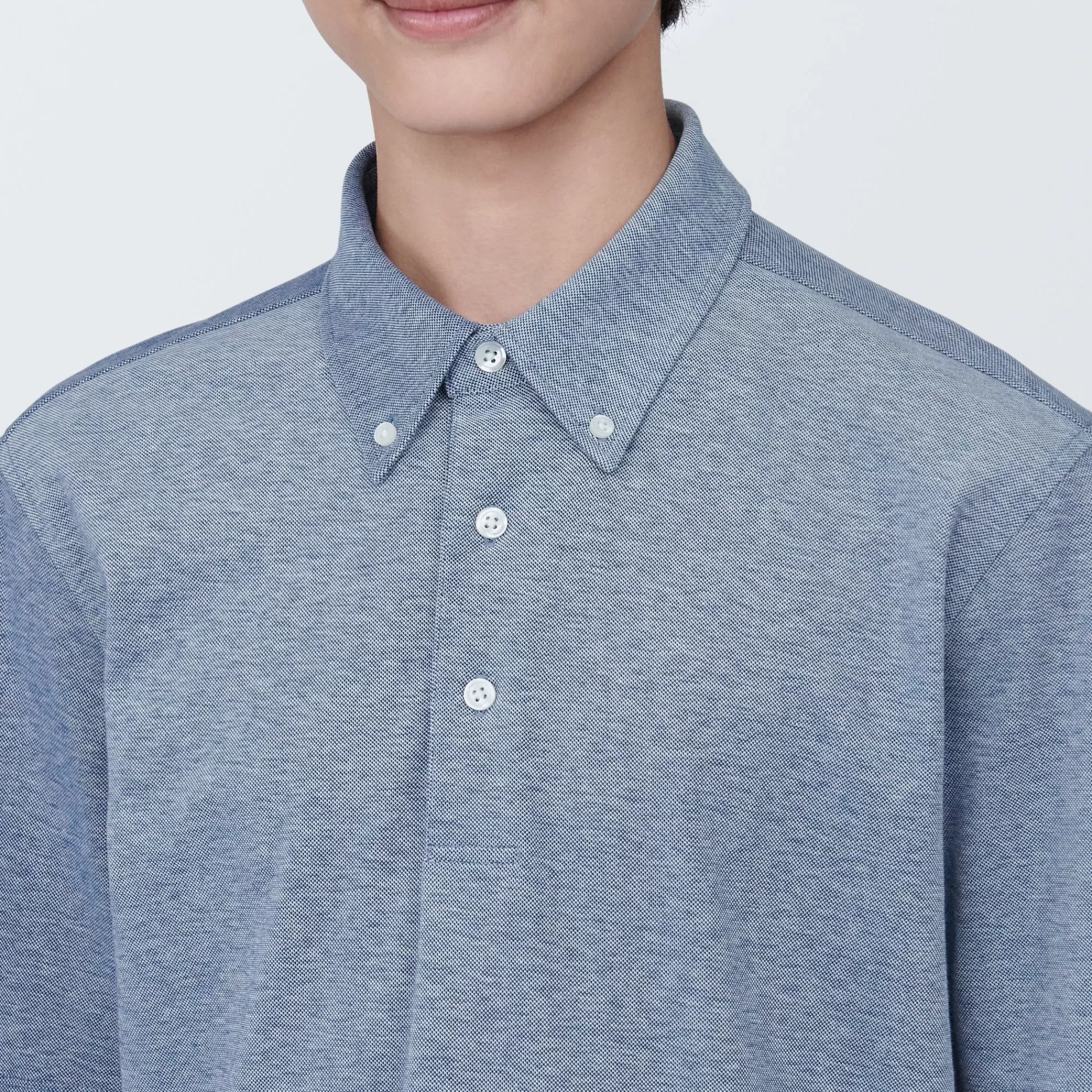 MUJI Men'S Cool Touch Pique Button Down Short Sleeve Polo Shirt Discount