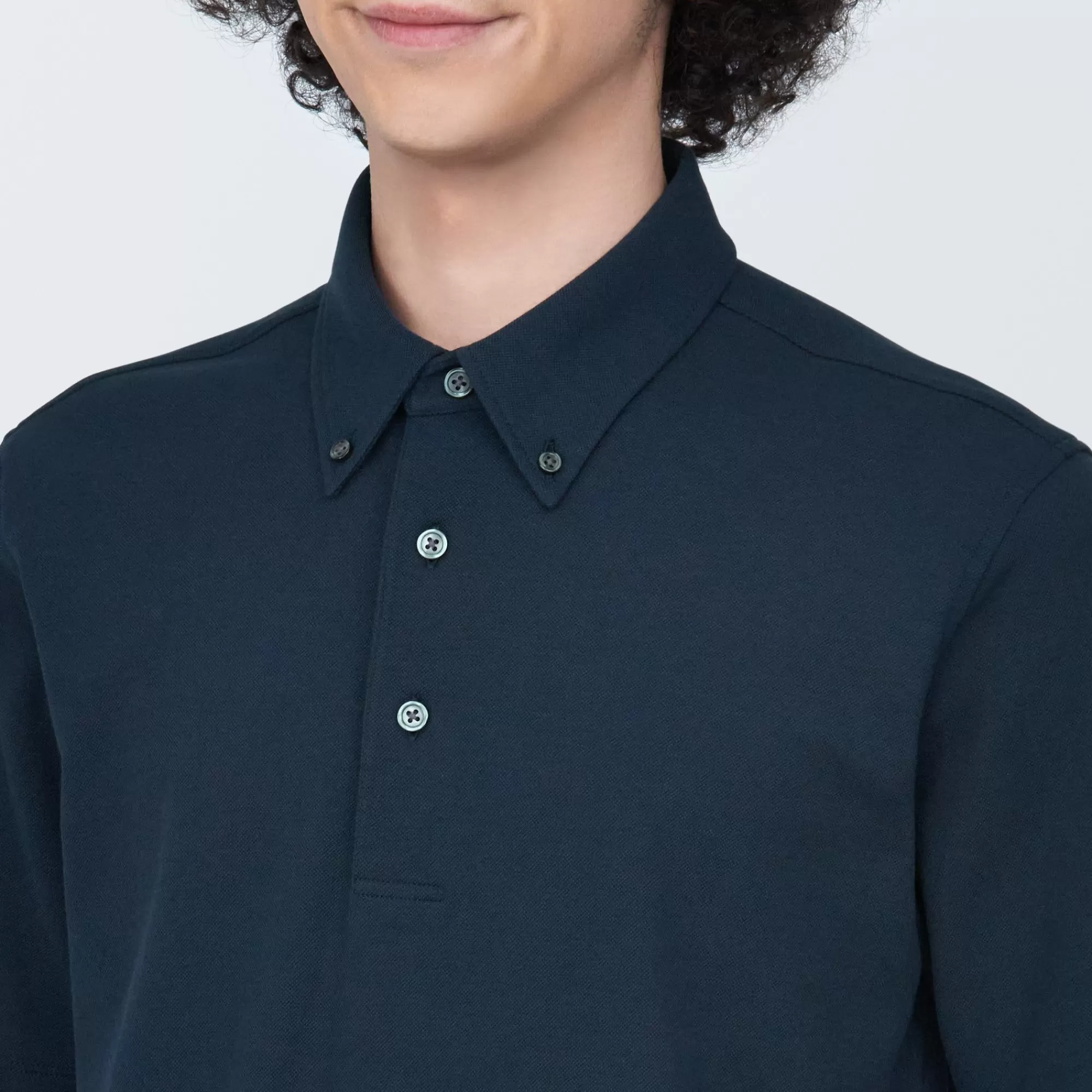 MUJI Men'S Cool Touch Pique Button Down Short Sleeve Polo Shirt Discount