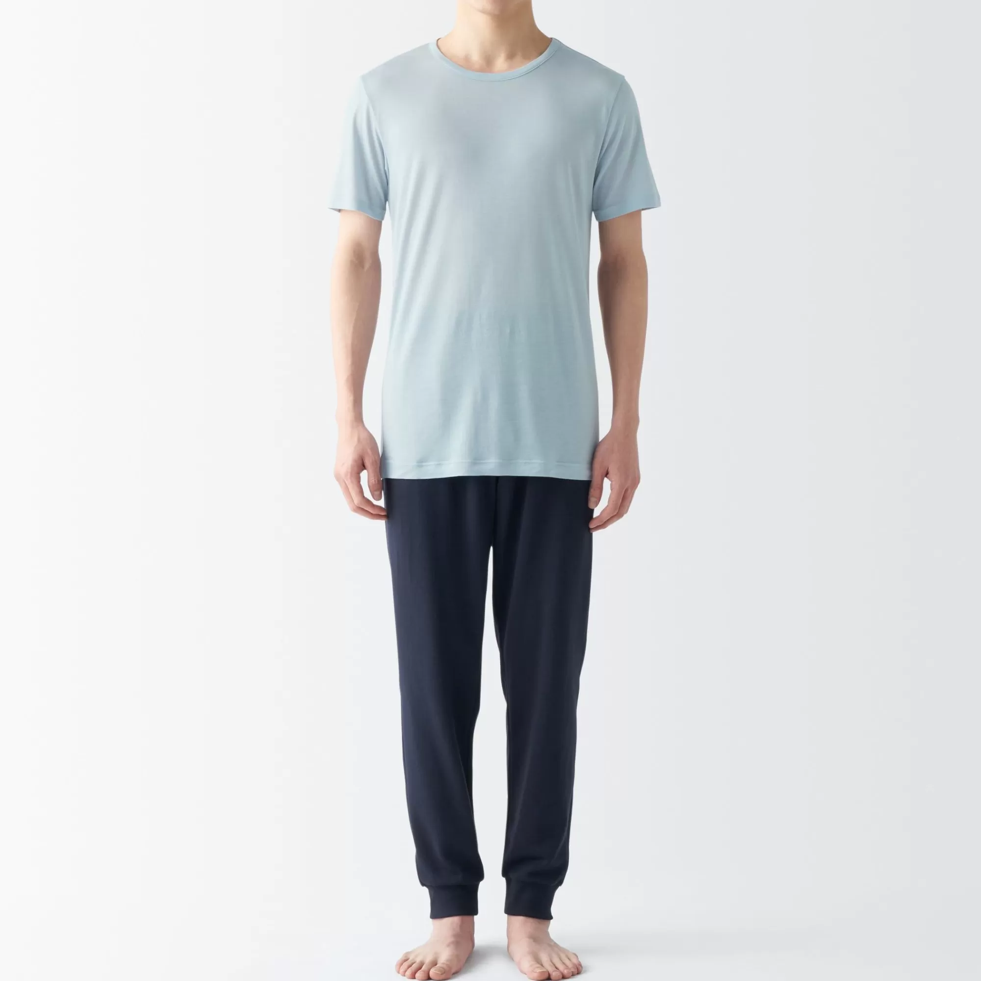 MUJI Men'S Cool Touch Smooth Crew Neck Short Sleeve T-Shirt Outlet