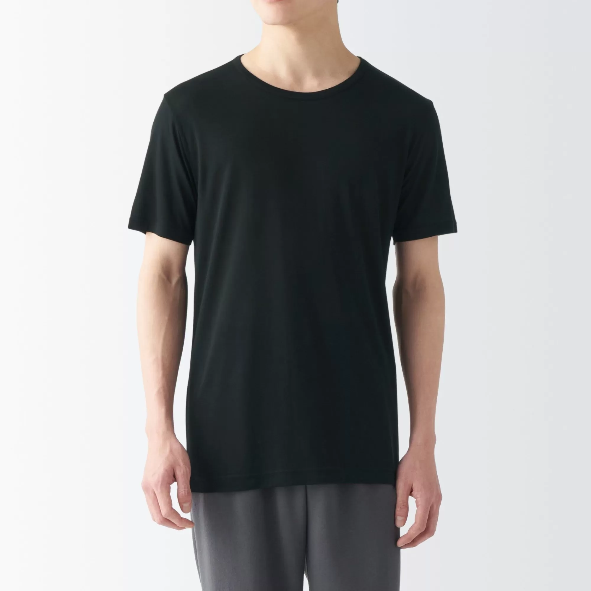 MUJI Men'S Cool Touch Smooth Crew Neck Short Sleeve T-Shirt Outlet