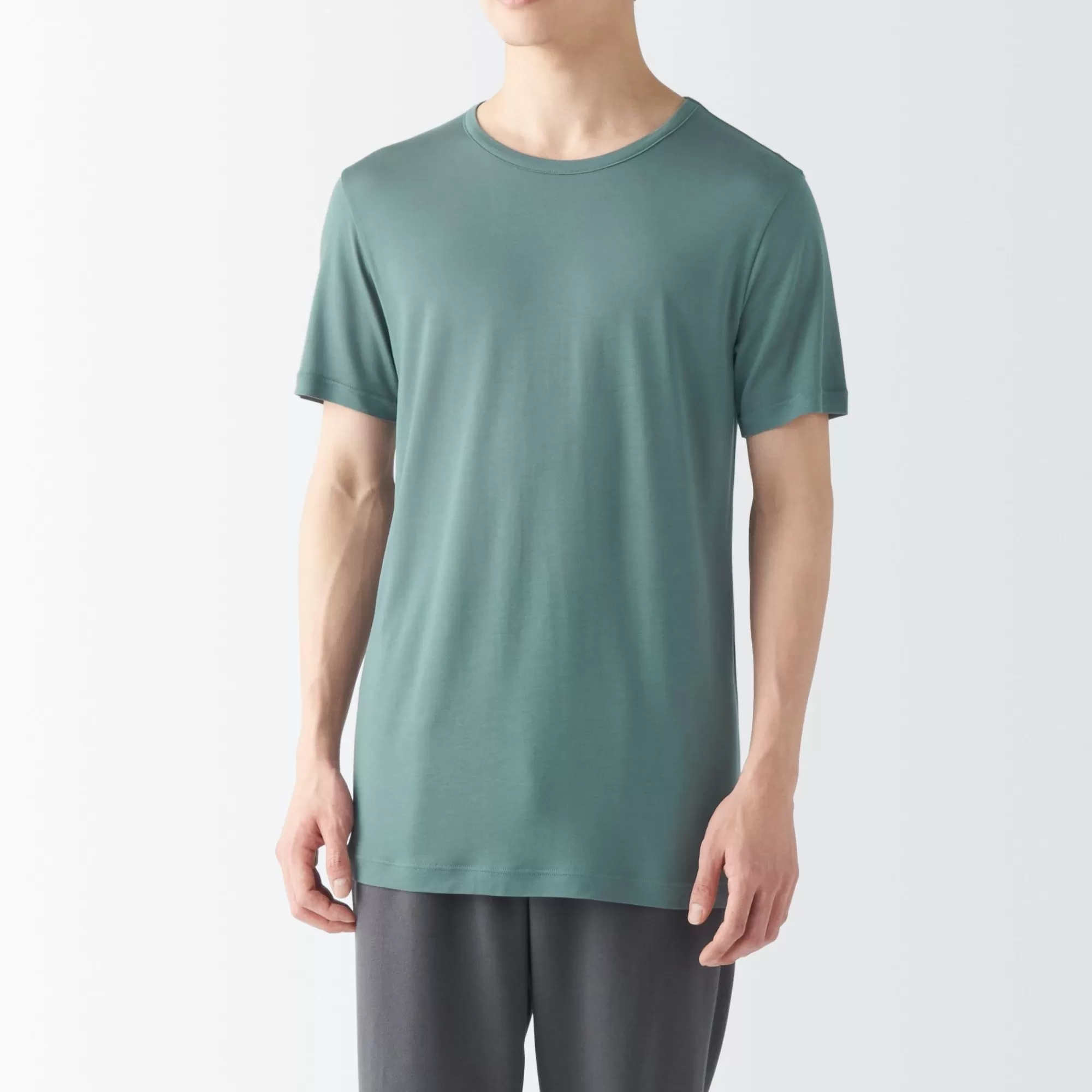 MUJI Men'S Cool Touch Smooth Crew Neck Short Sleeve T-Shirt Outlet