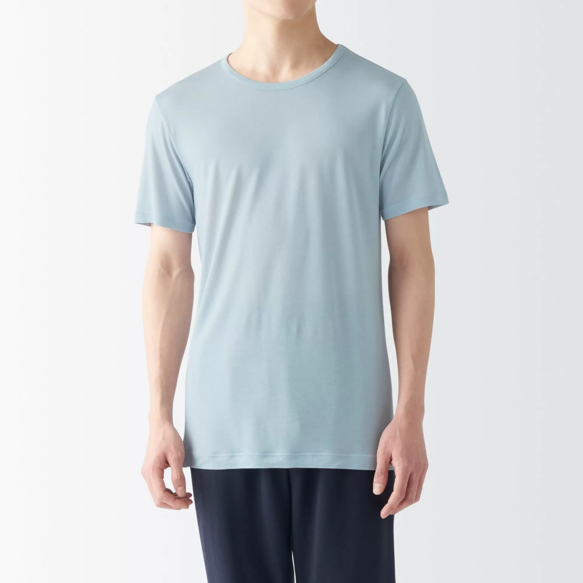 MUJI Men'S Cool Touch Smooth Crew Neck Short Sleeve T-Shirt Outlet