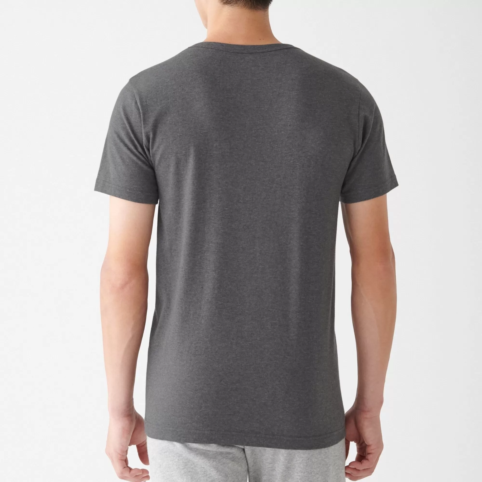 MUJI Men'S Heat Generating Cotton Crew Neck Short Sleeve T-Shirt Hot