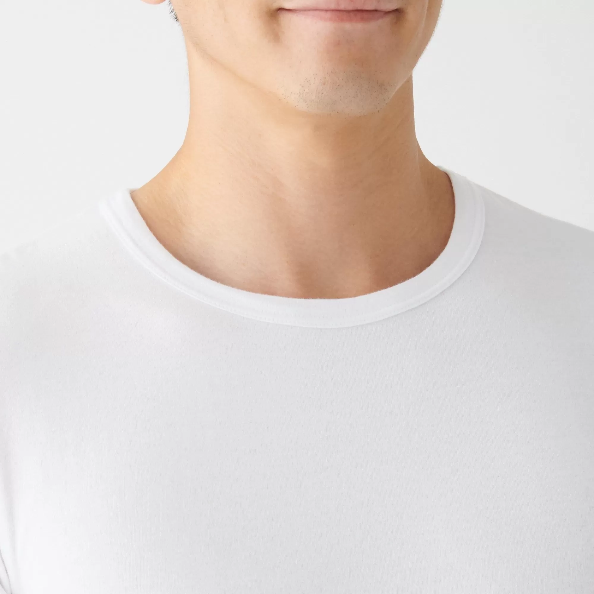 MUJI Men'S Heat Generating Cotton Crew Neck Short Sleeve T-Shirt Hot