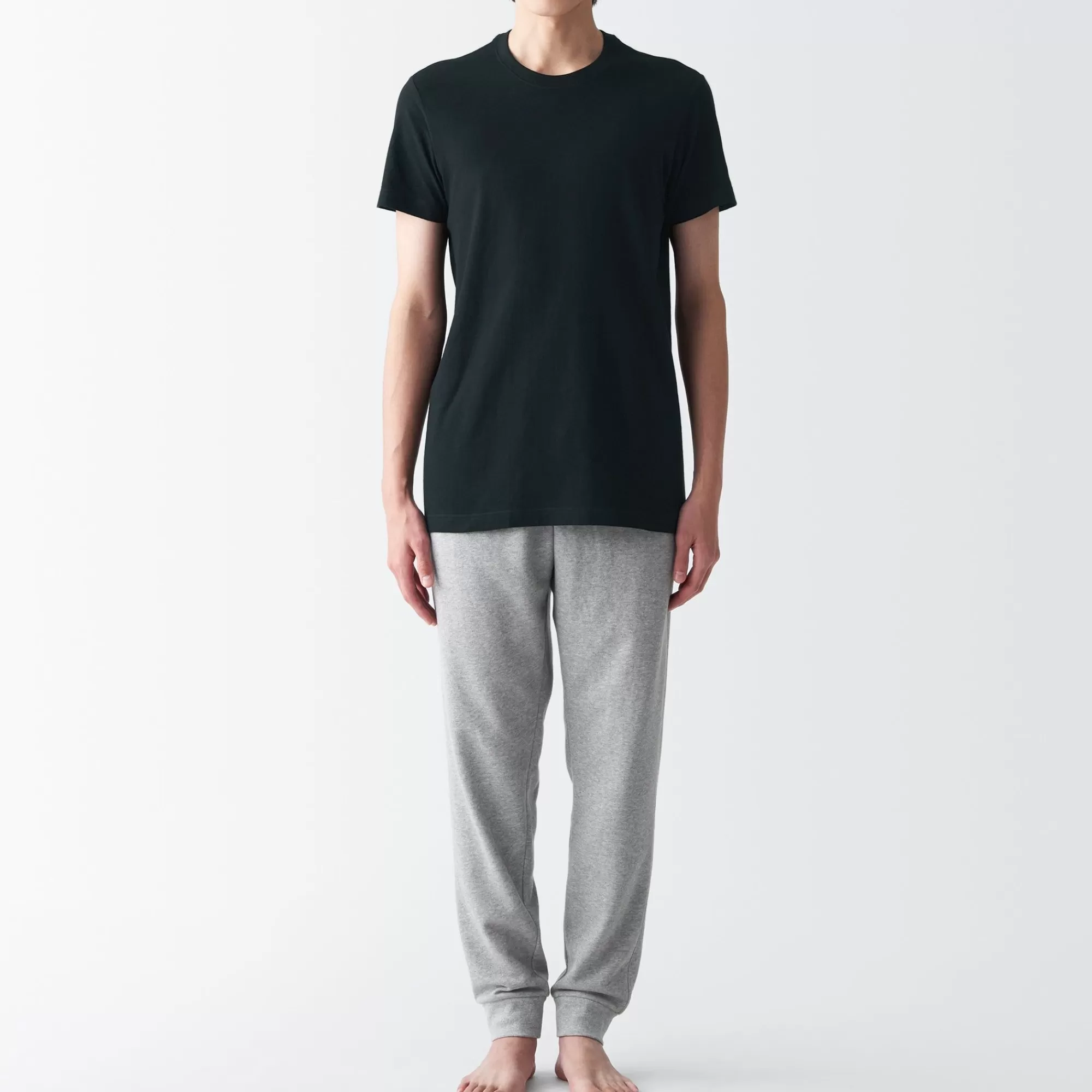 MUJI Men'S Side Seamless Jersey Crew Neck Short Sleeve T-Shirt Best Sale