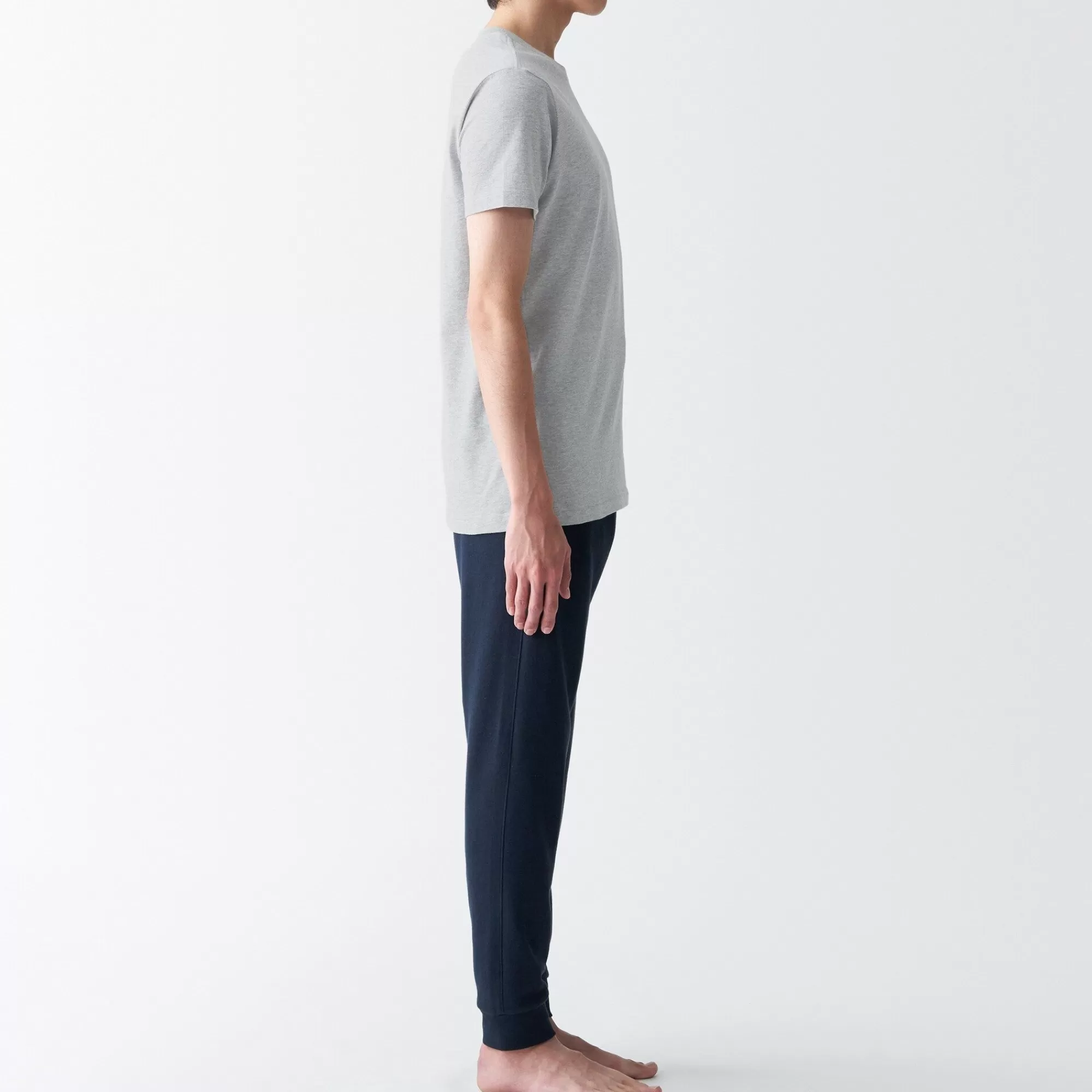 MUJI Men'S Side Seamless Jersey Crew Neck Short Sleeve T-Shirt New