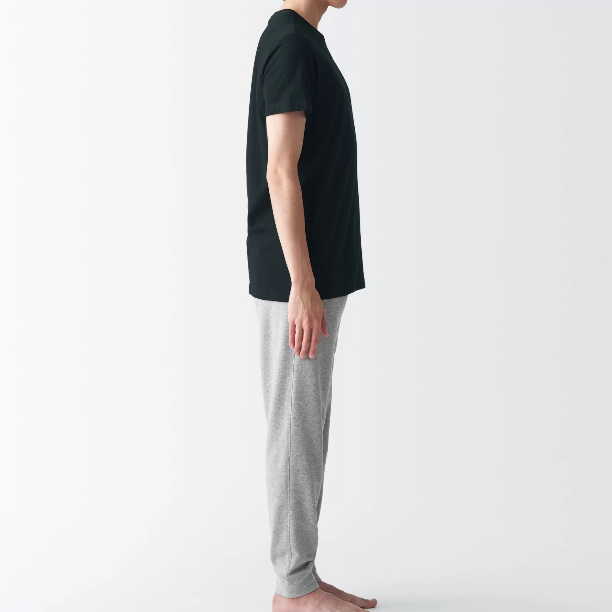 MUJI Men'S Side Seamless Jersey Crew Neck Short Sleeve T-Shirt Best Sale