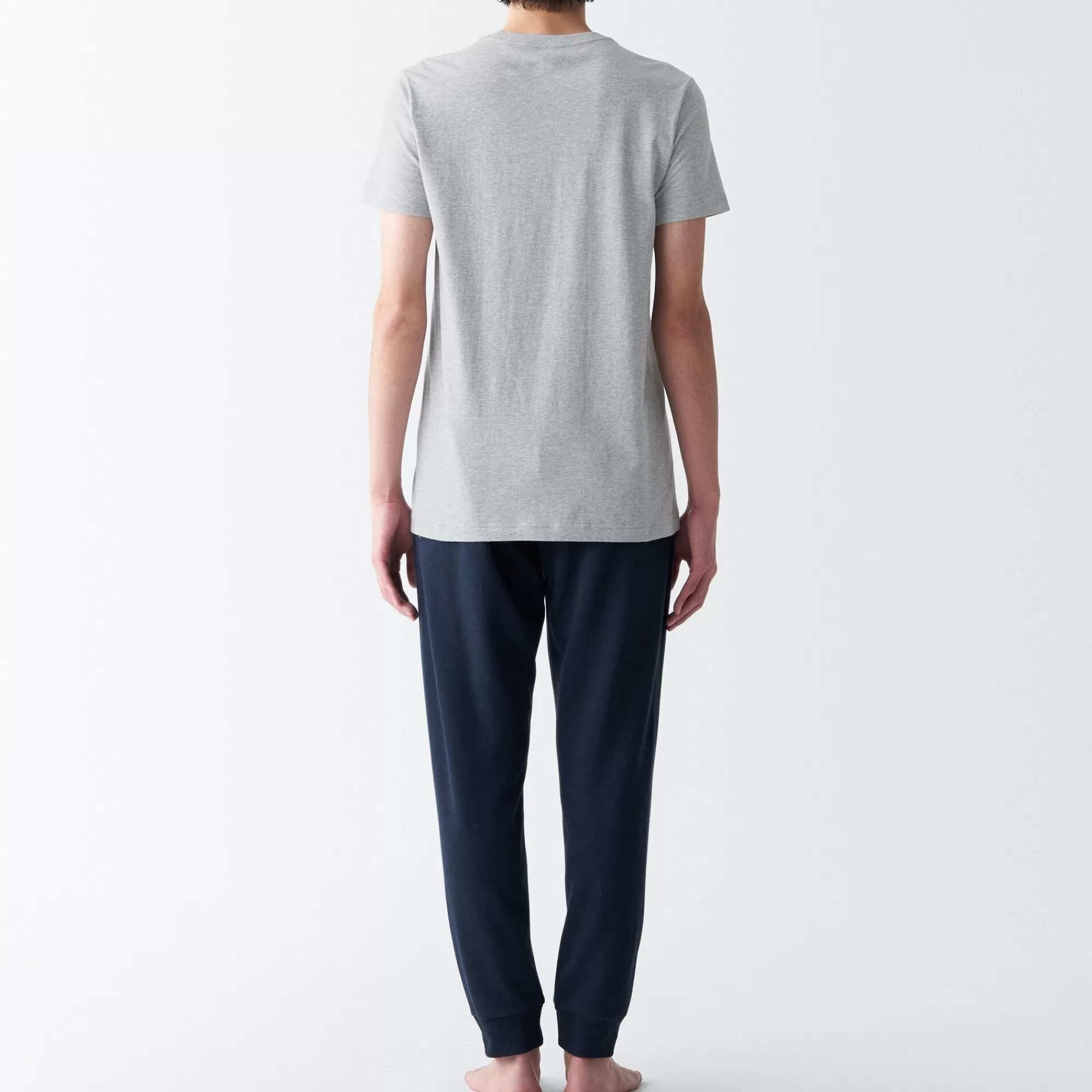 MUJI Men'S Side Seamless Jersey Crew Neck Short Sleeve T-Shirt New