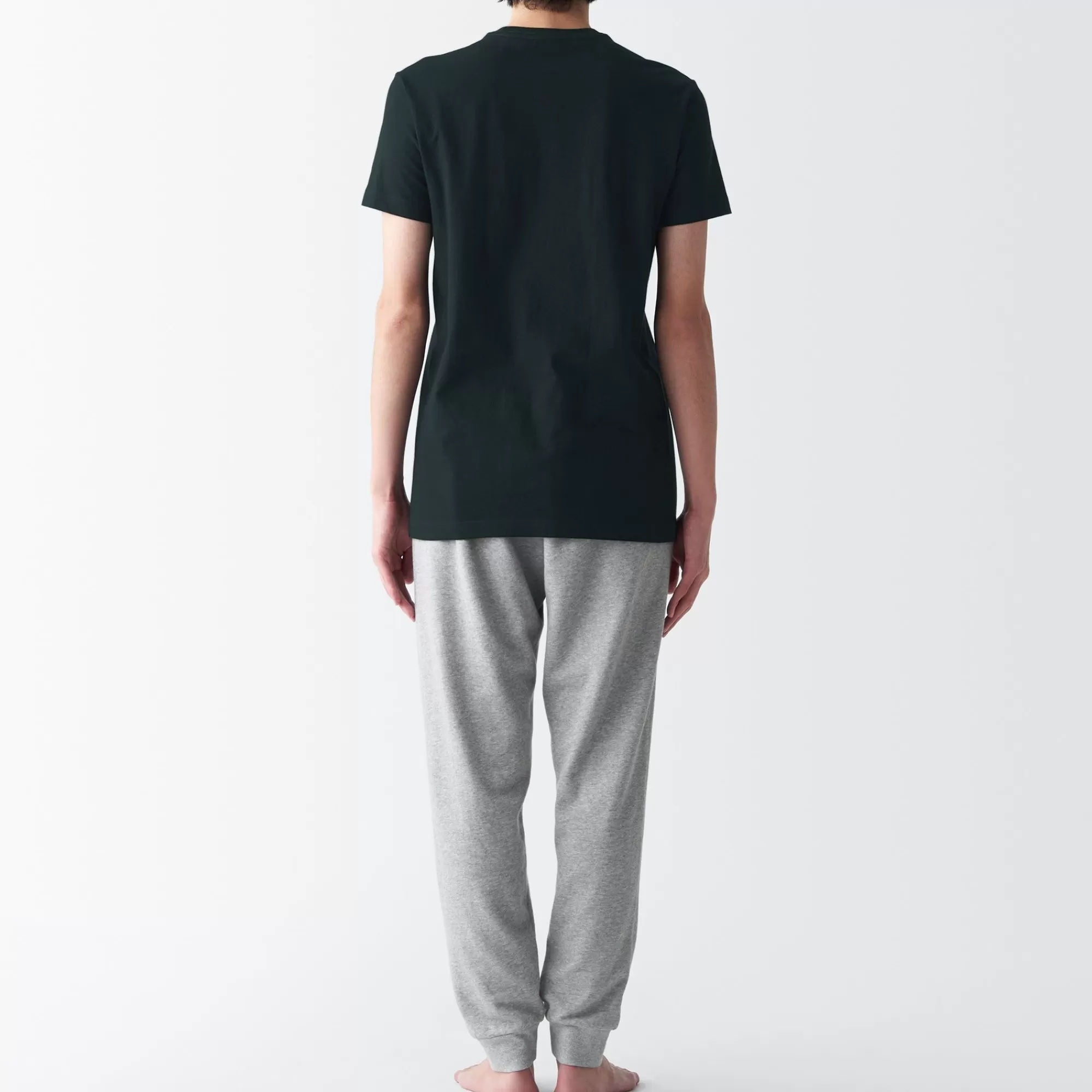 MUJI Men'S Side Seamless Jersey Crew Neck Short Sleeve T-Shirt Best Sale