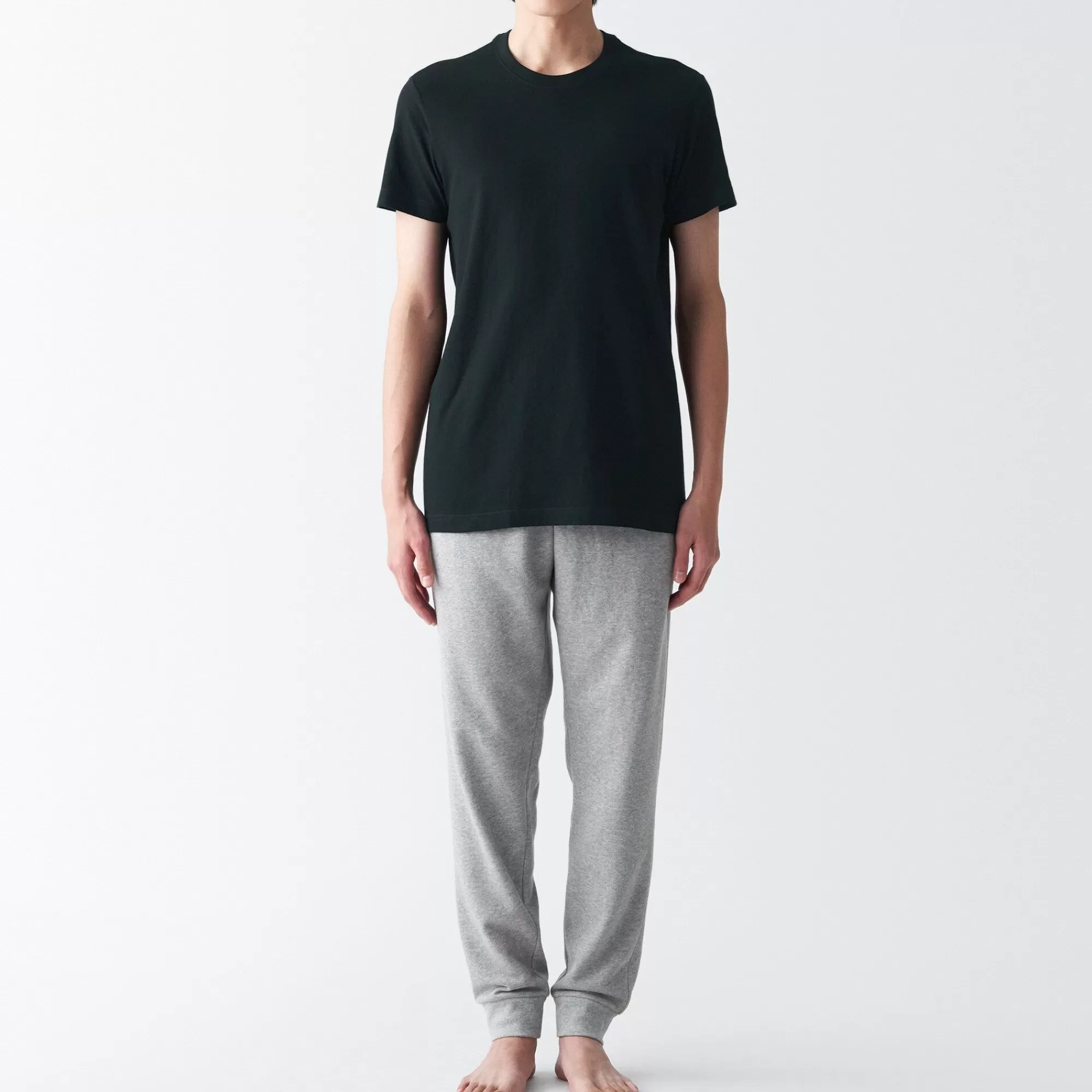 MUJI Men'S Side Seamless Jersey Crew Neck Short Sleeve T-Shirt New