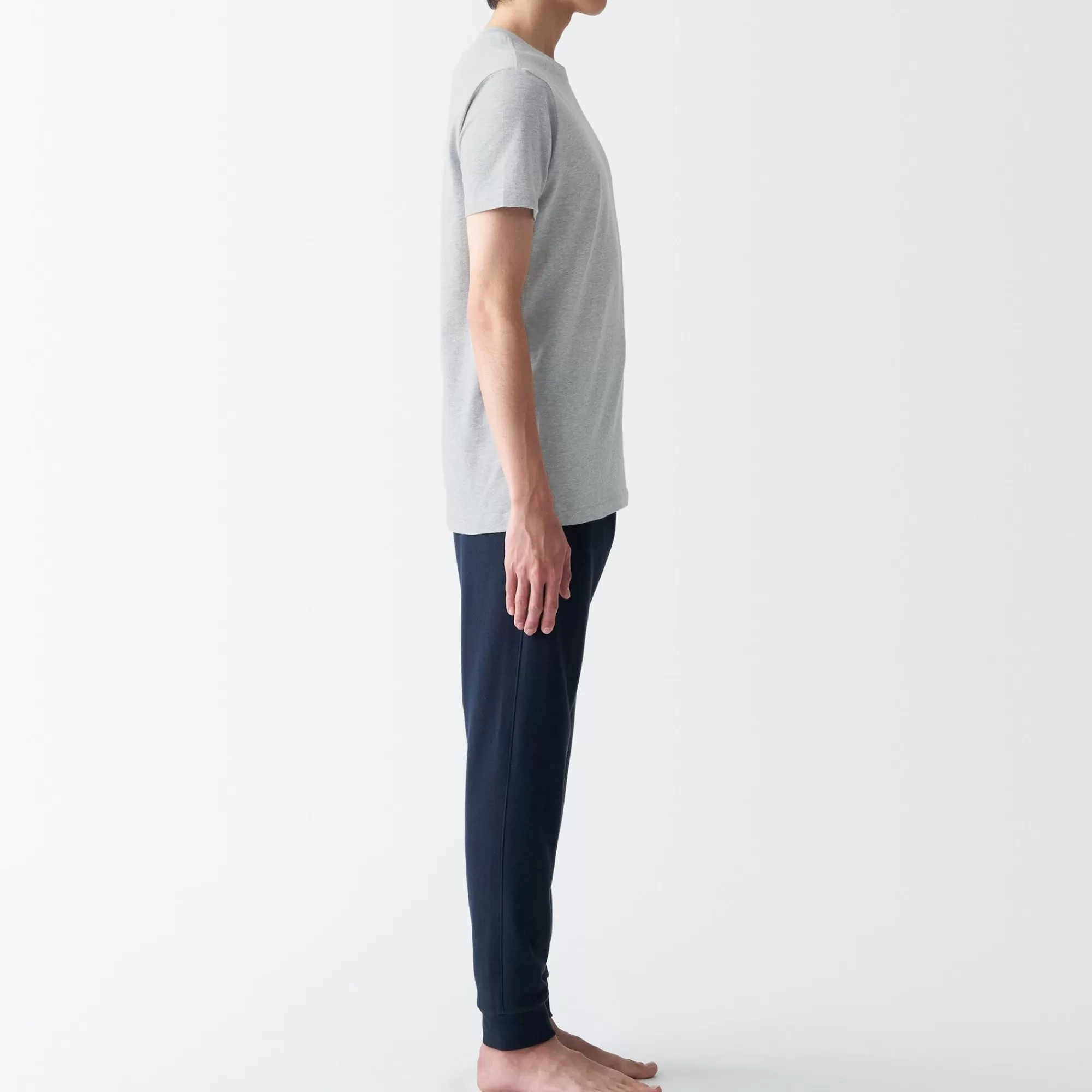 MUJI Men'S Side Seamless Jersey Crew Neck Short Sleeve T-Shirt Best Sale