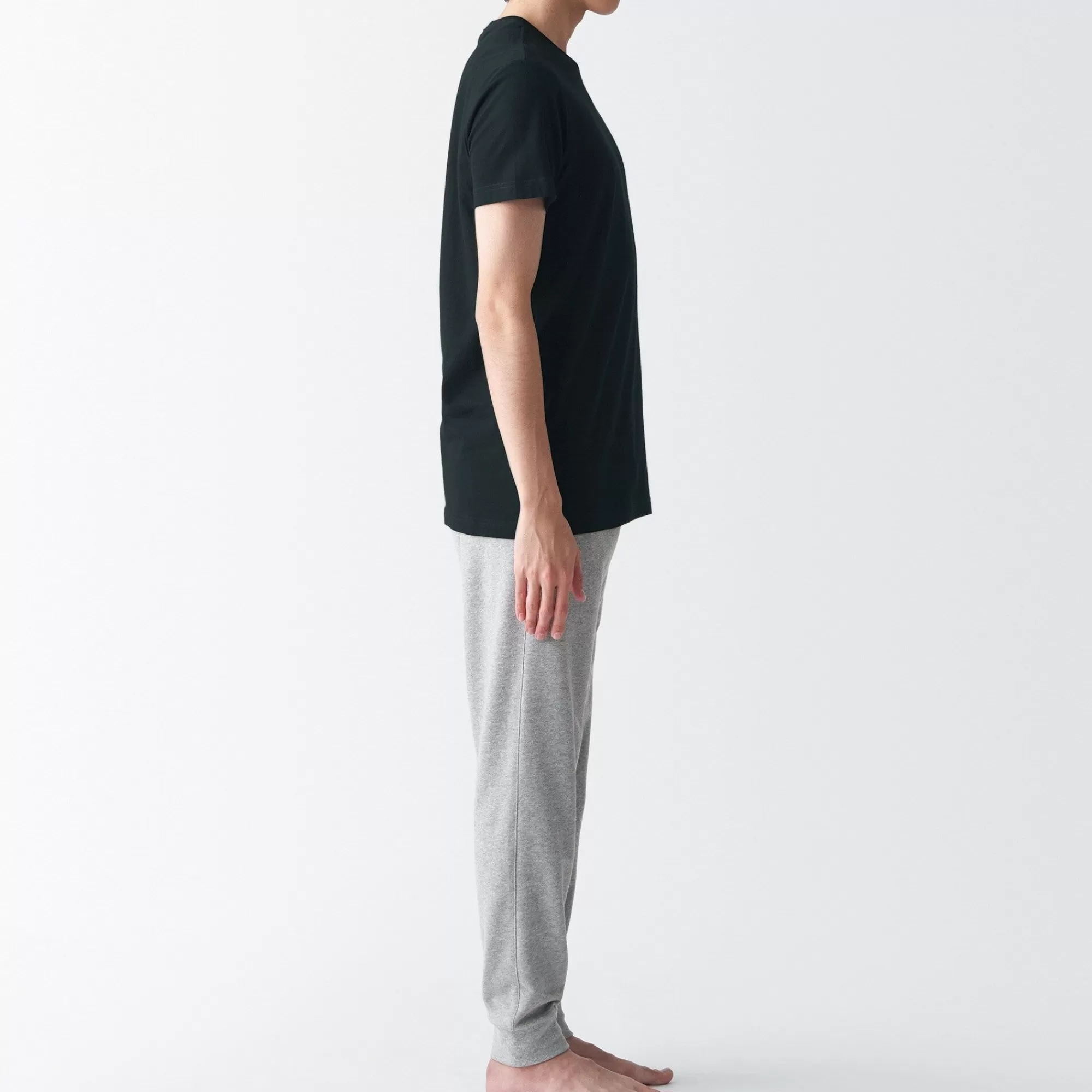 MUJI Men'S Side Seamless Jersey Crew Neck Short Sleeve T-Shirt New