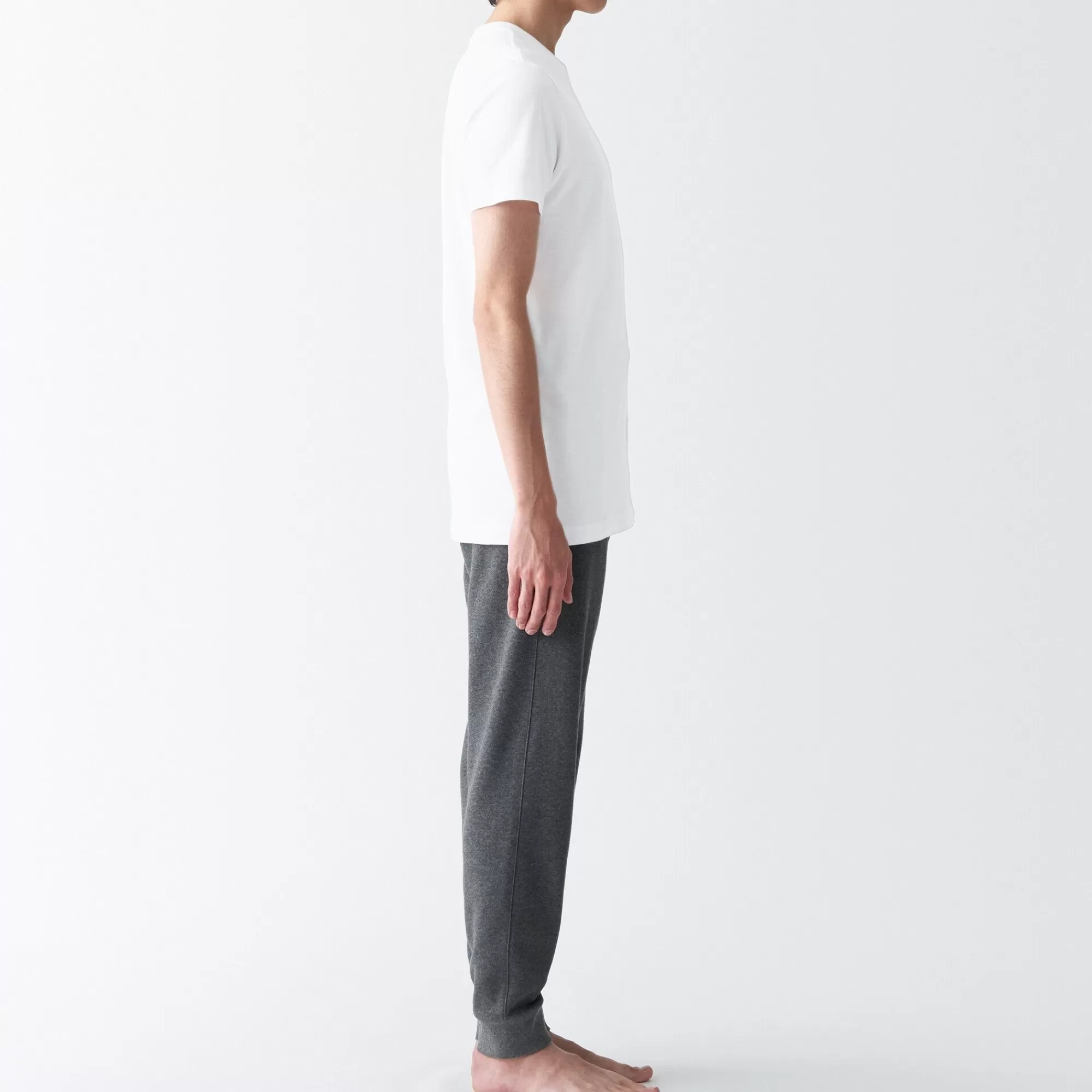 MUJI Men'S Side Seamless Jersey Crew Neck Short Sleeve T-Shirt White Online