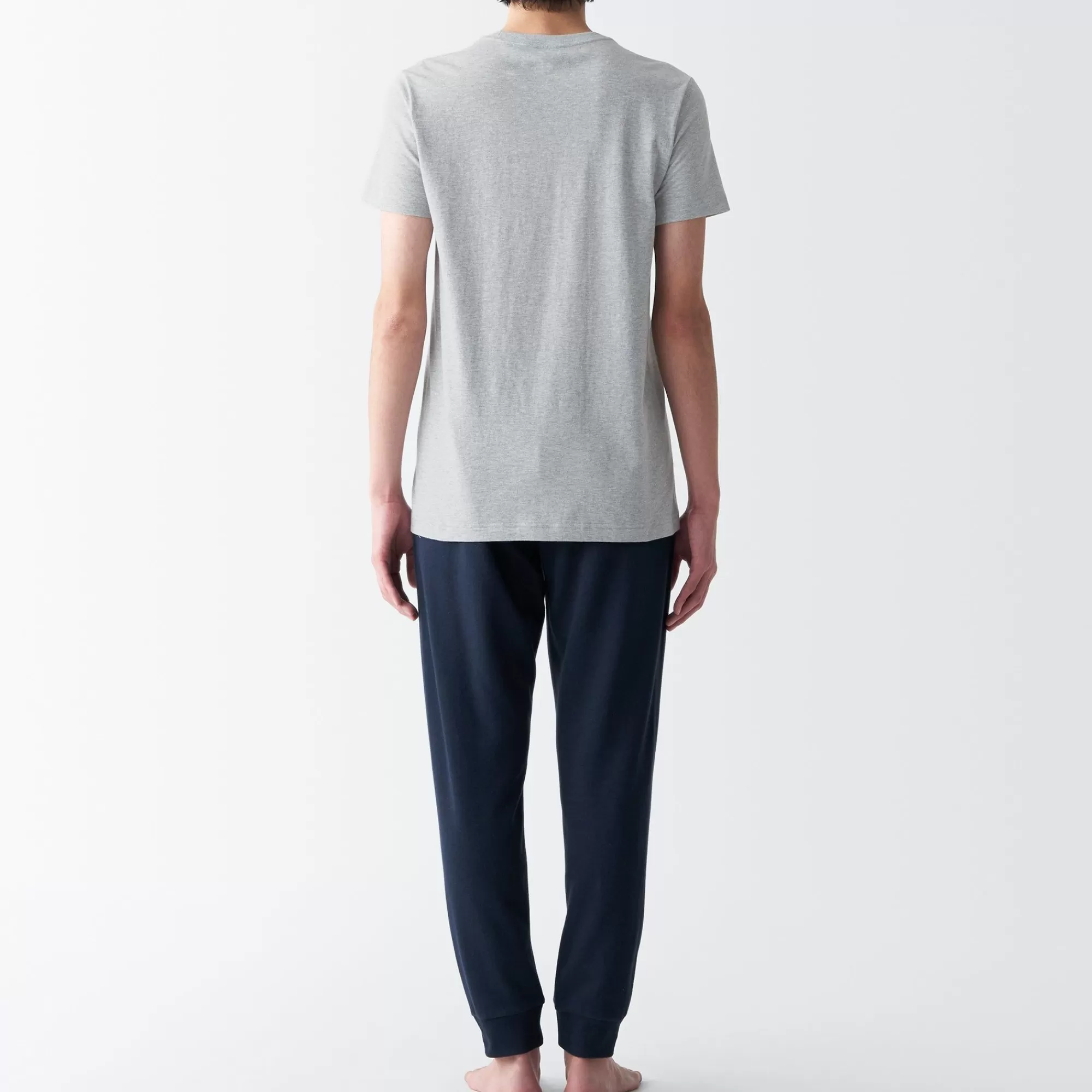 MUJI Men'S Side Seamless Jersey Crew Neck Short Sleeve T-Shirt Best Sale