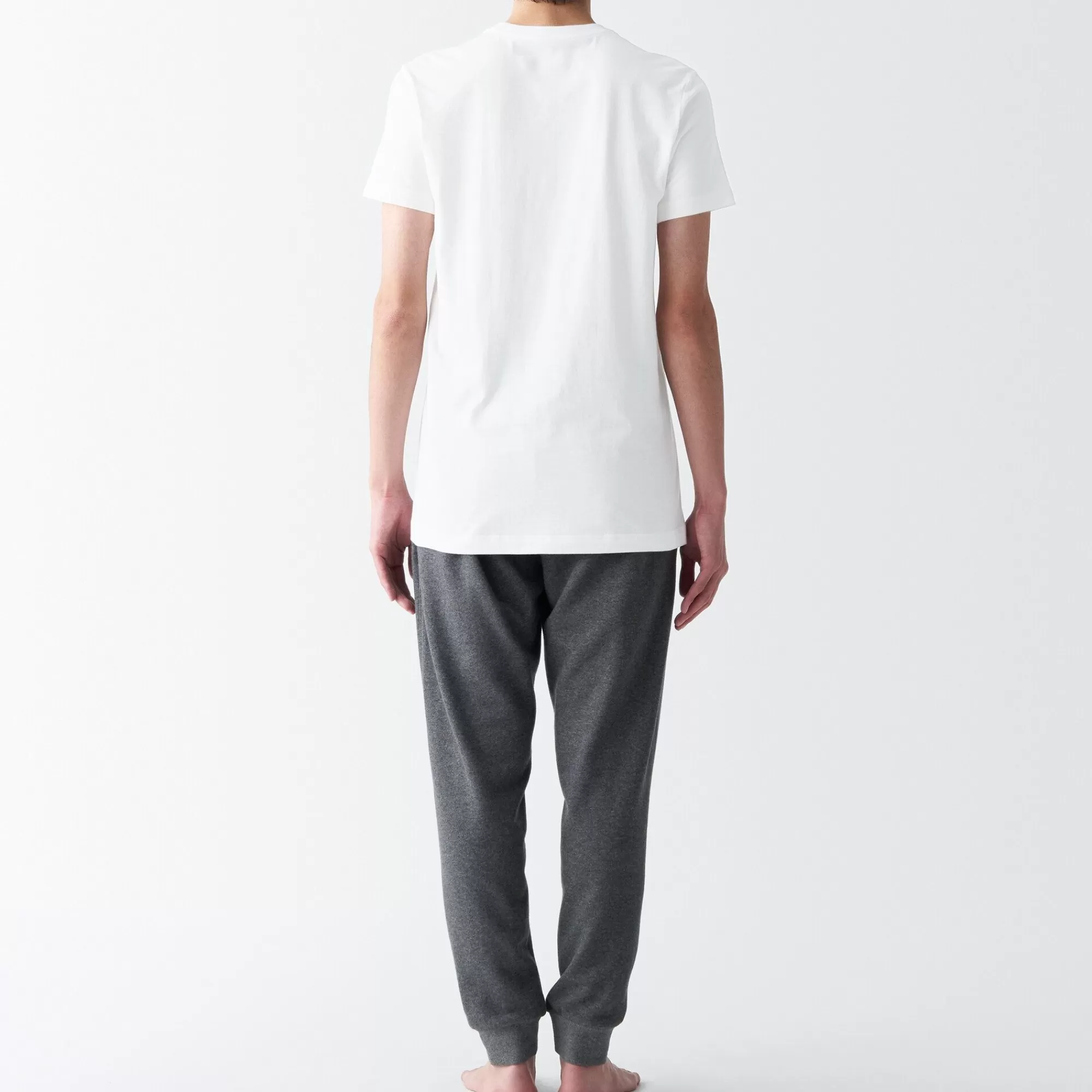 MUJI Men'S Side Seamless Jersey Crew Neck Short Sleeve T-Shirt White Online