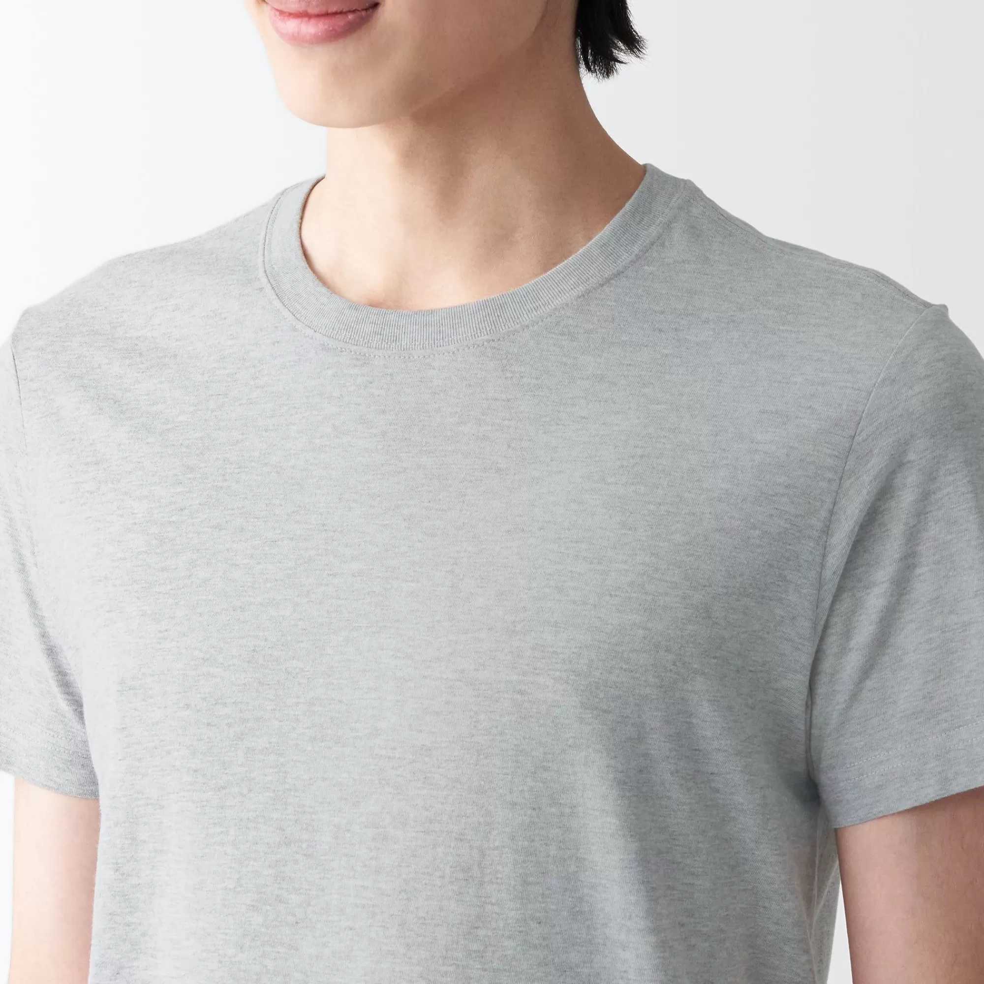 MUJI Men'S Side Seamless Jersey Crew Neck Short Sleeve T-Shirt Best Sale