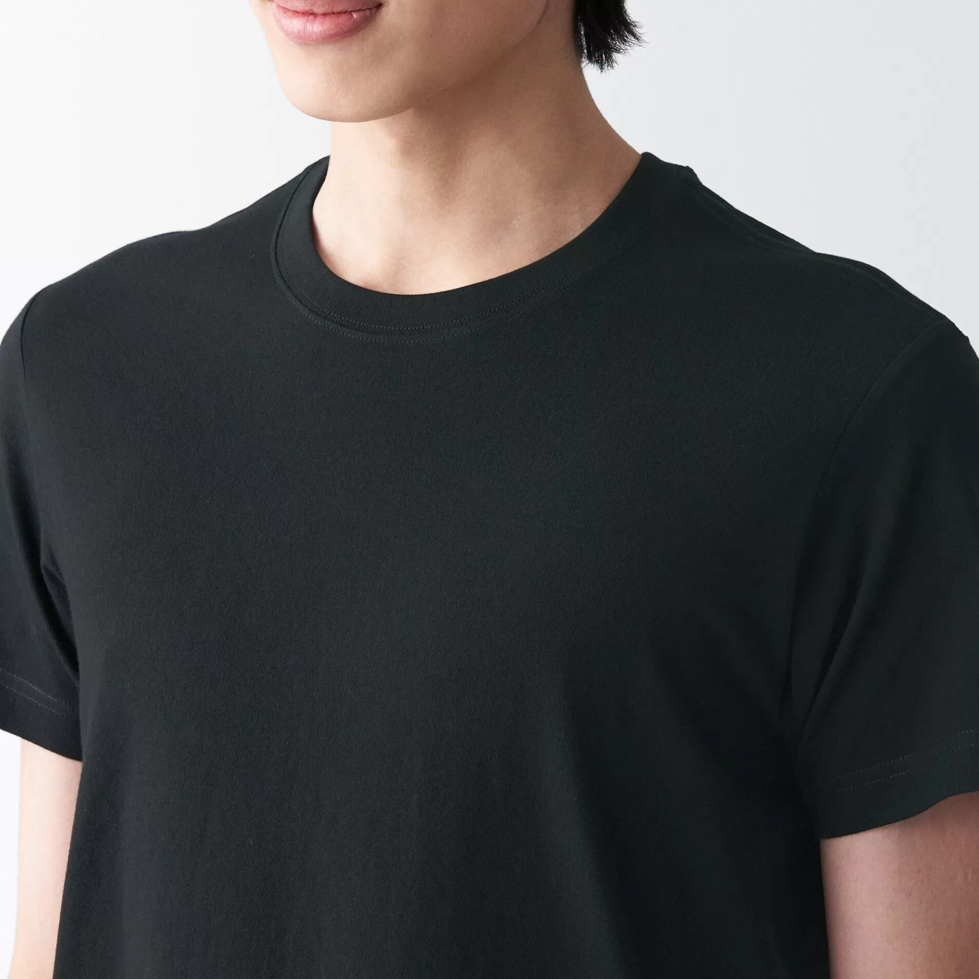 MUJI Men'S Side Seamless Jersey Crew Neck Short Sleeve T-Shirt New