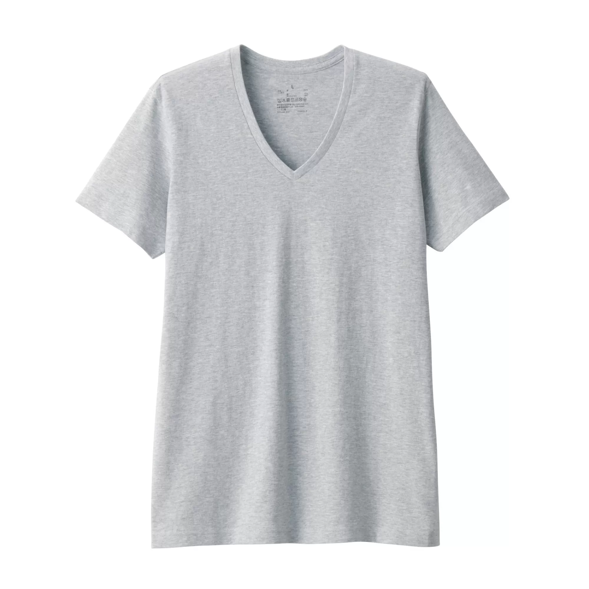 MUJI Men'S Side Seamless Jersey V Neck Short Sleeve T-Shirt Hot
