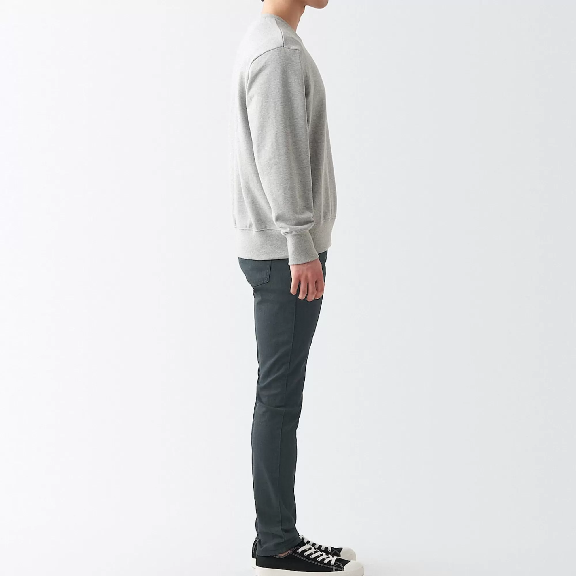 MUJI Men'S Super Stretch Denim Skinny Pants Charcoal Grey (L 30Inch / 76Cm) Charcoal Gray Outlet