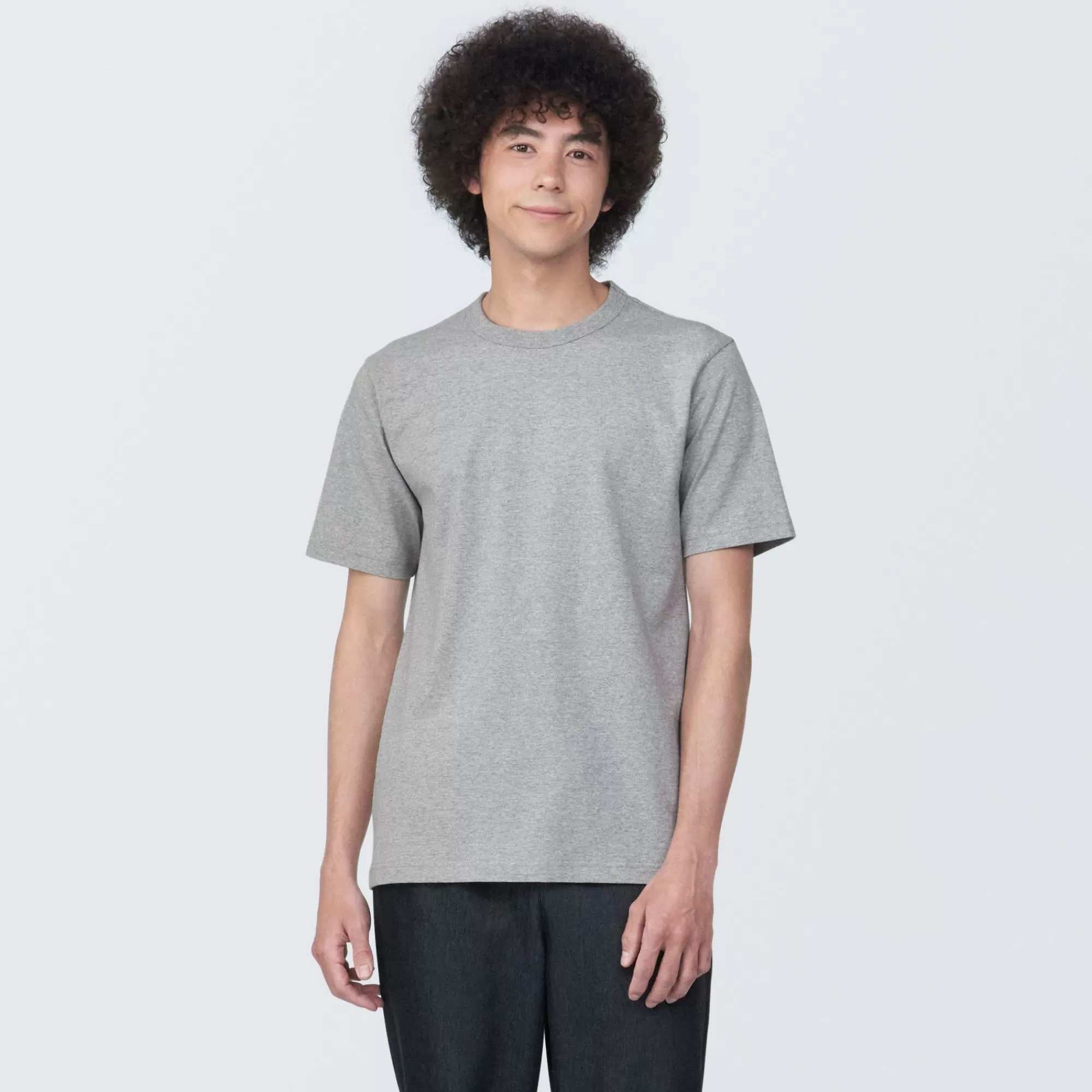 MUJI Men'S Washed Heavy Weight Crew Neck Short Sleeve T-Shirt Clearance