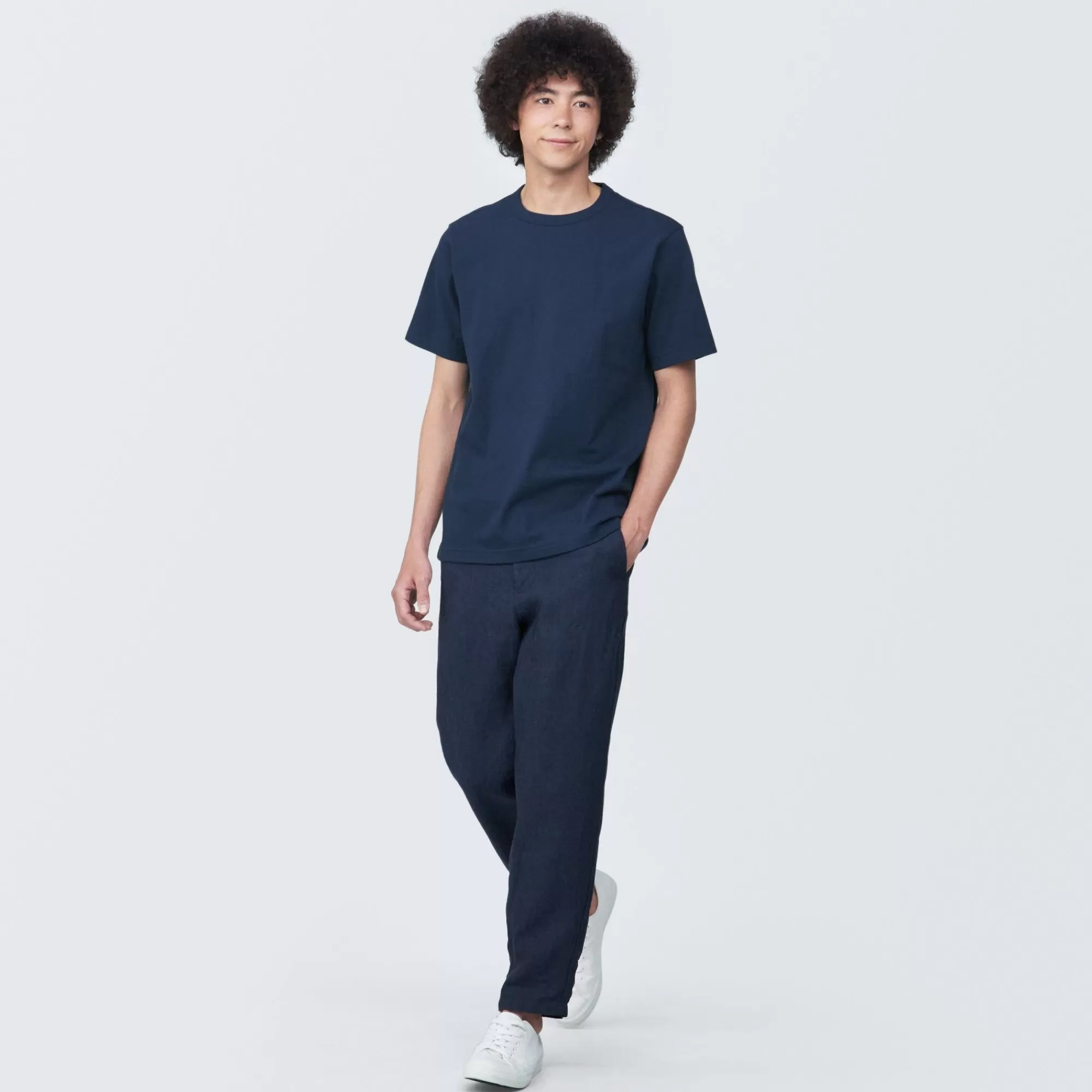 MUJI Men'S Washed Heavy Weight Crew Neck Short Sleeve T-Shirt Clearance